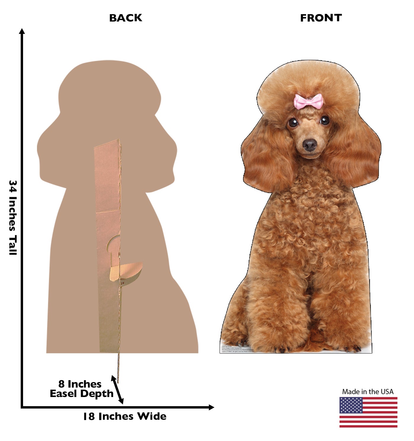 Toy Poodle Life-Size Cardboard Cutout Standee - All Cutouts