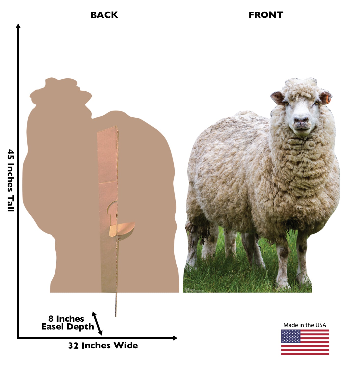 Life-Size Wooly White Sheep Cardboard Cutout - All Cutouts