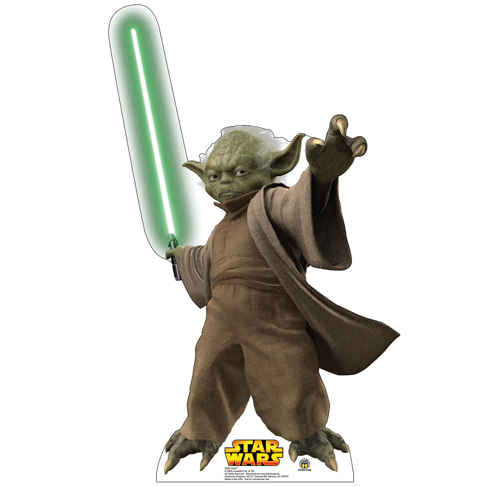 Life-size Yoda with Lightsaber Star Wars Cardboard Cutout - All Cutouts