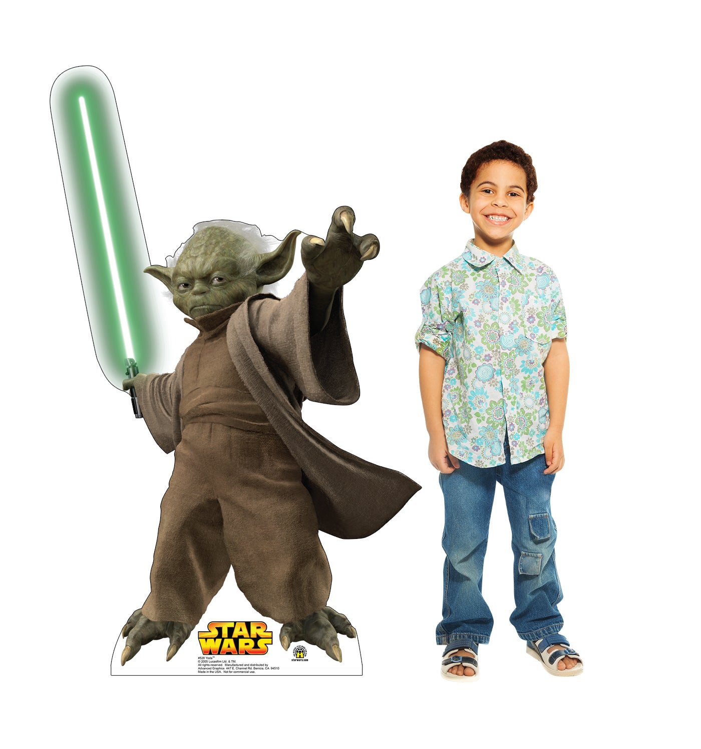 Life-size Yoda with Lightsaber Star Wars Cardboard Cutout - All Cutouts