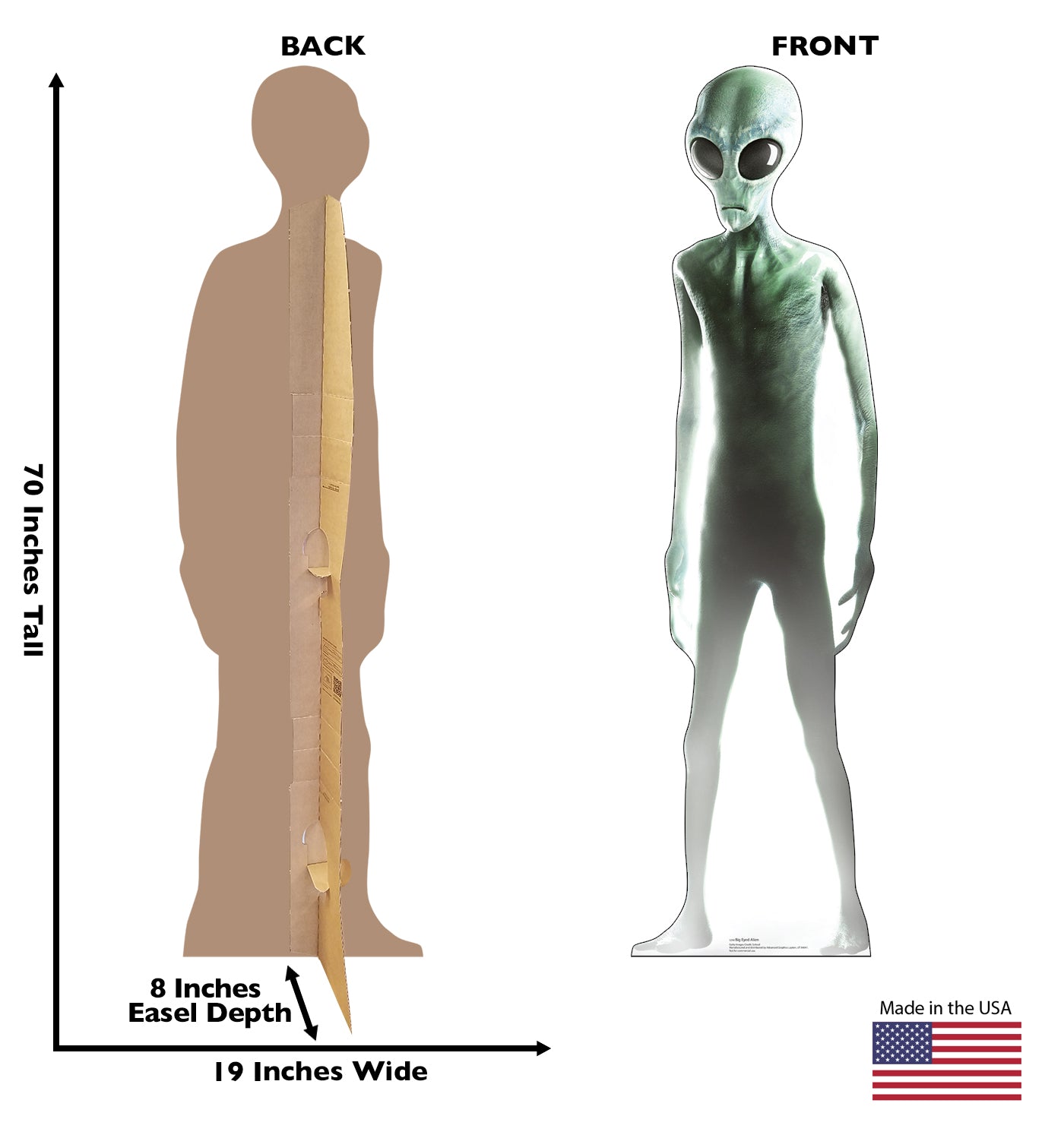 Big Eyed-Alien Life-Size Cardboard Standup - All Cutouts