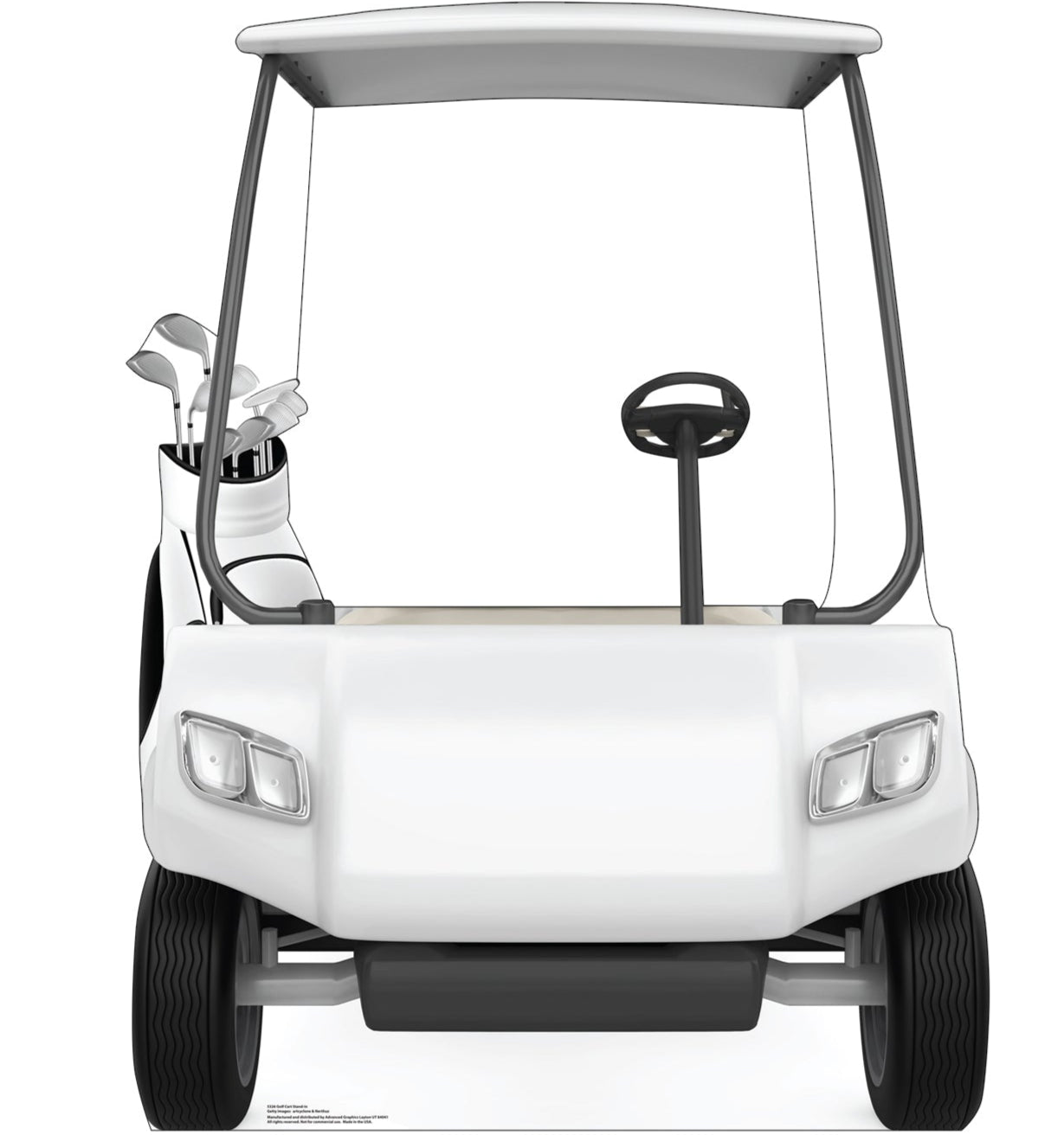 White Golf Cart Life-Size Cardboard Stand-in - All Cutouts
