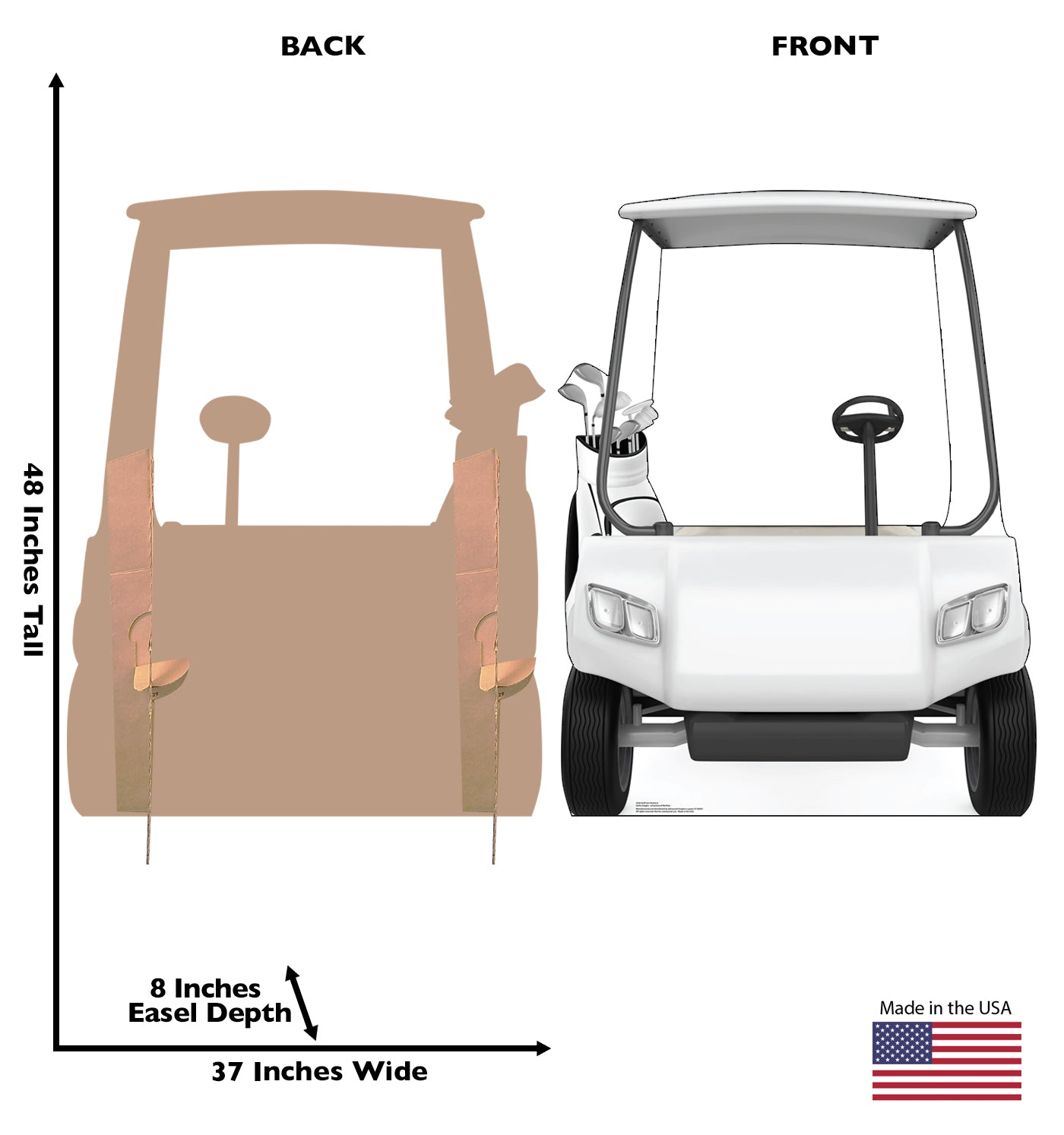 White Golf Cart Life-Size Cardboard Stand-in - All Cutouts
