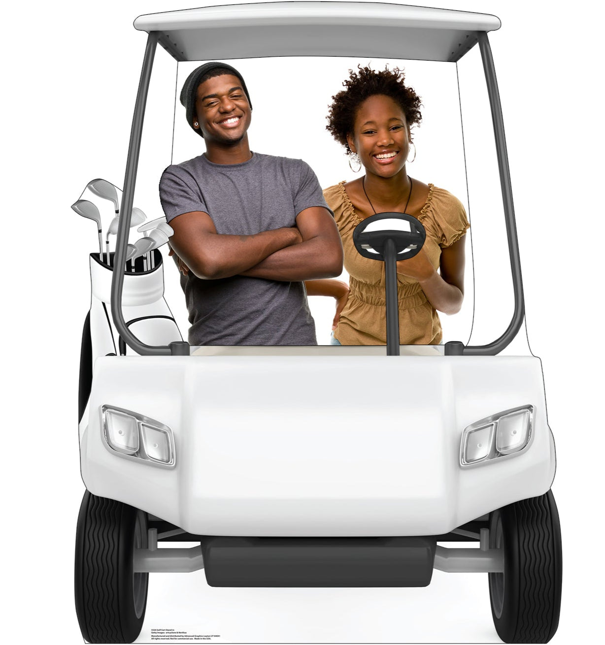 White Golf Cart Life-Size Cardboard Stand-in - All Cutouts