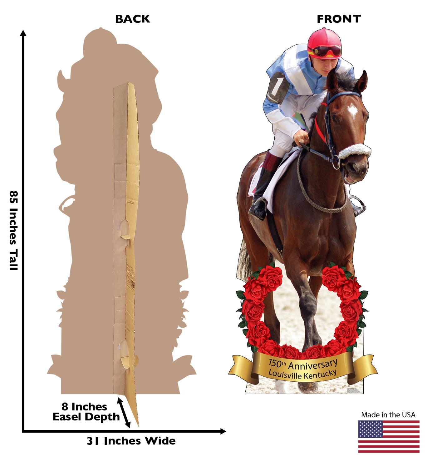 Horse & Jockey 150 Yr. Anniversary Life-Size Cardboard Cutout Standee - All Cutouts