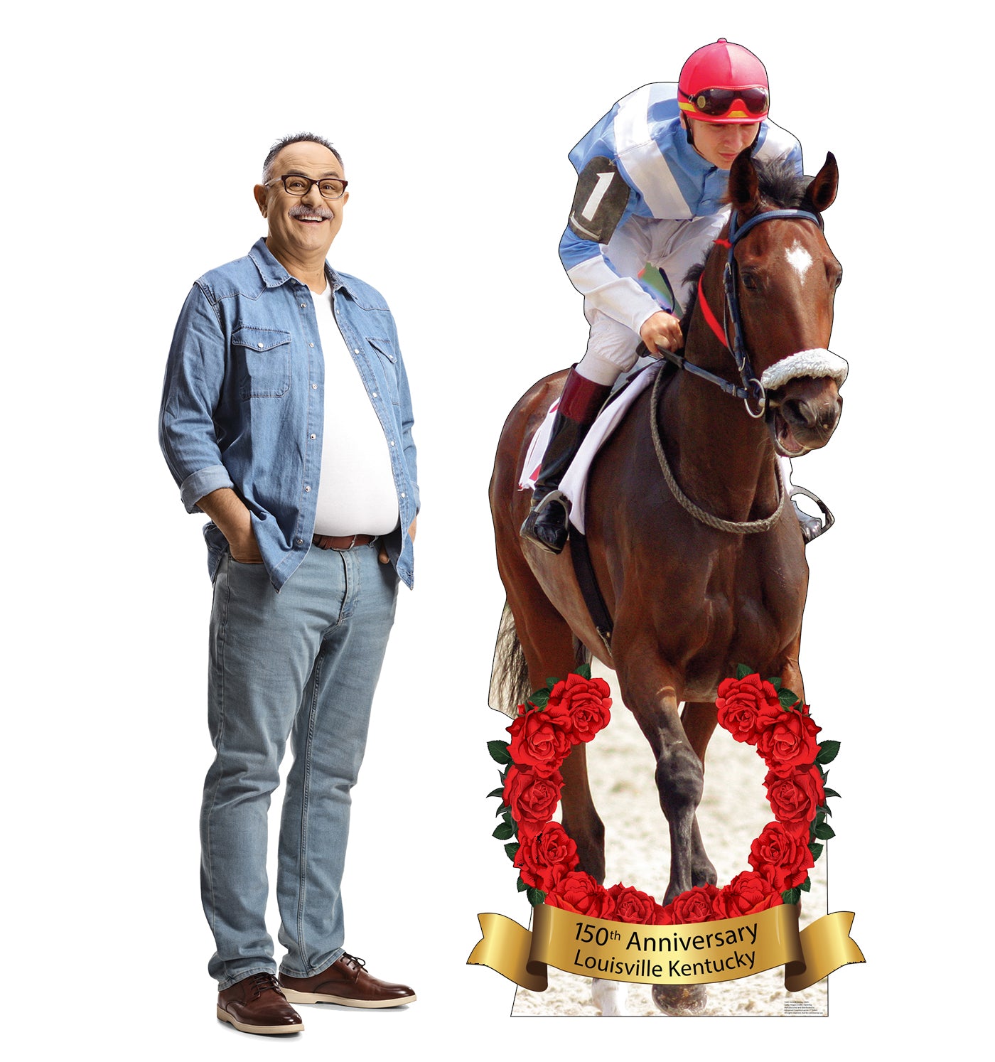 Horse & Jockey 150 Yr. Anniversary Life-Size Cardboard Cutout Standee - All Cutouts