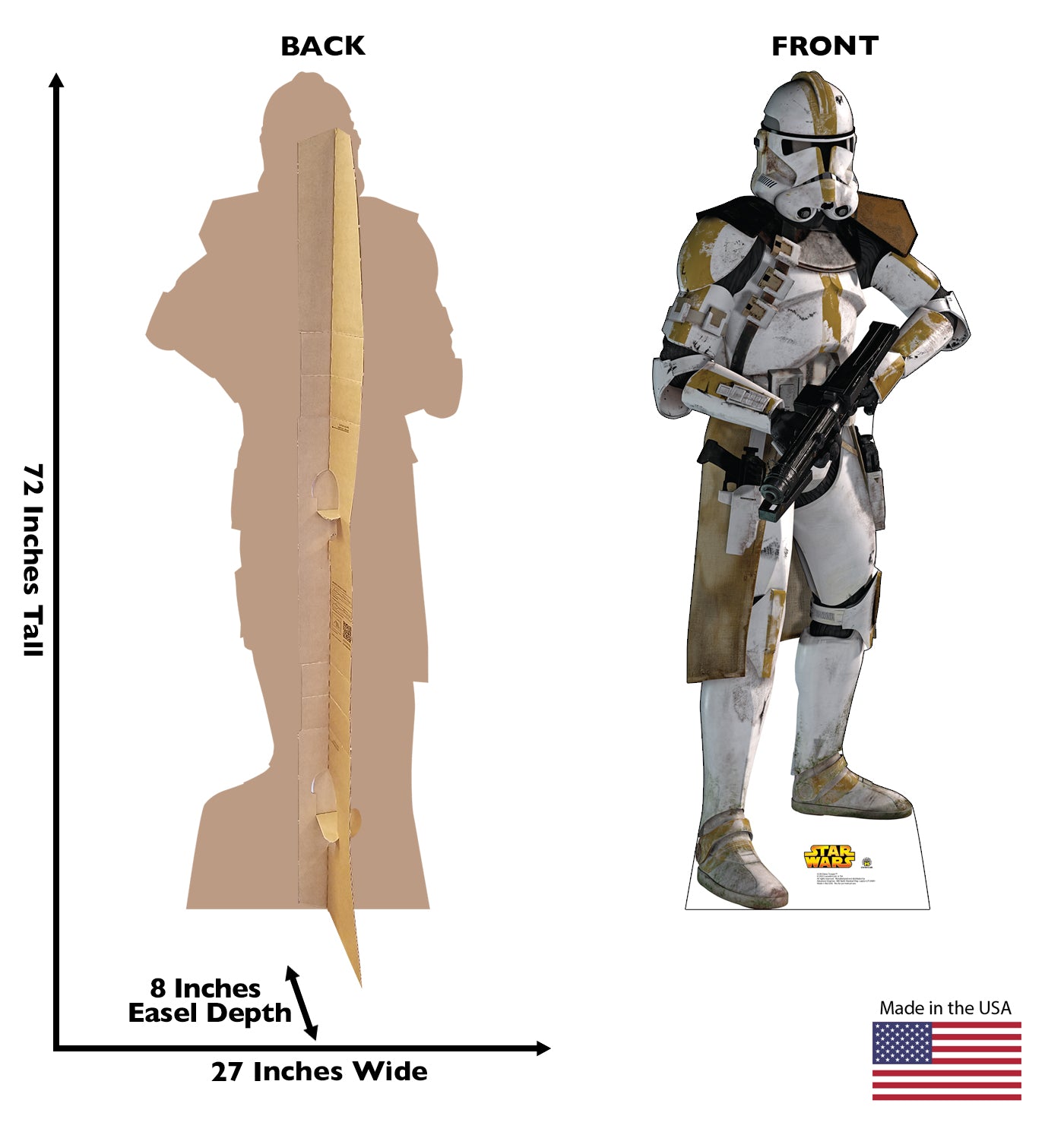 Life-size Yellow Clone Trooper Cardboard Cutout - All Cutouts