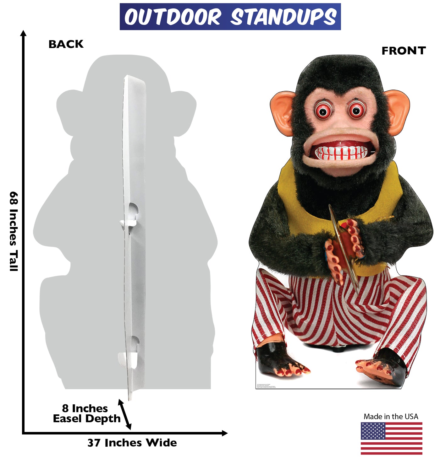 Clapping Monkey Outdoor Coroplast Cutout - All Cutouts