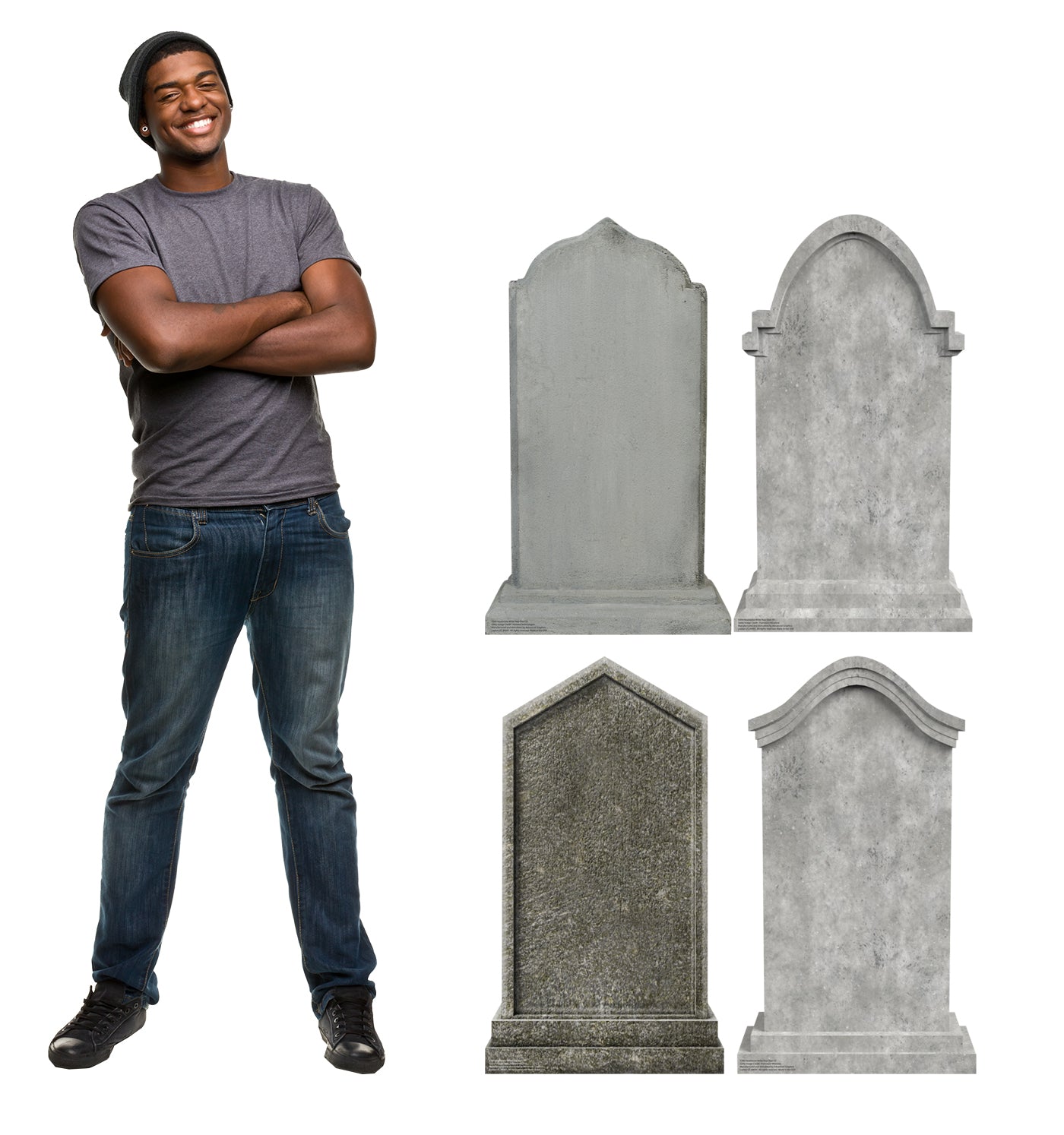 Headstone Write Your Own Message (Set of 4) Cardboard Cutout - All Cutouts