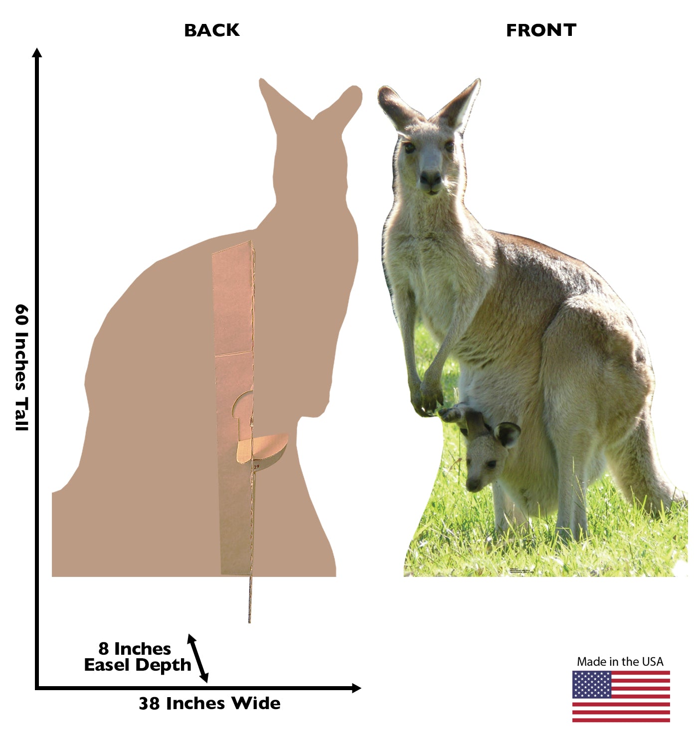 Life-size Kangaroo Cardboard Cutout Standee - All Cutouts