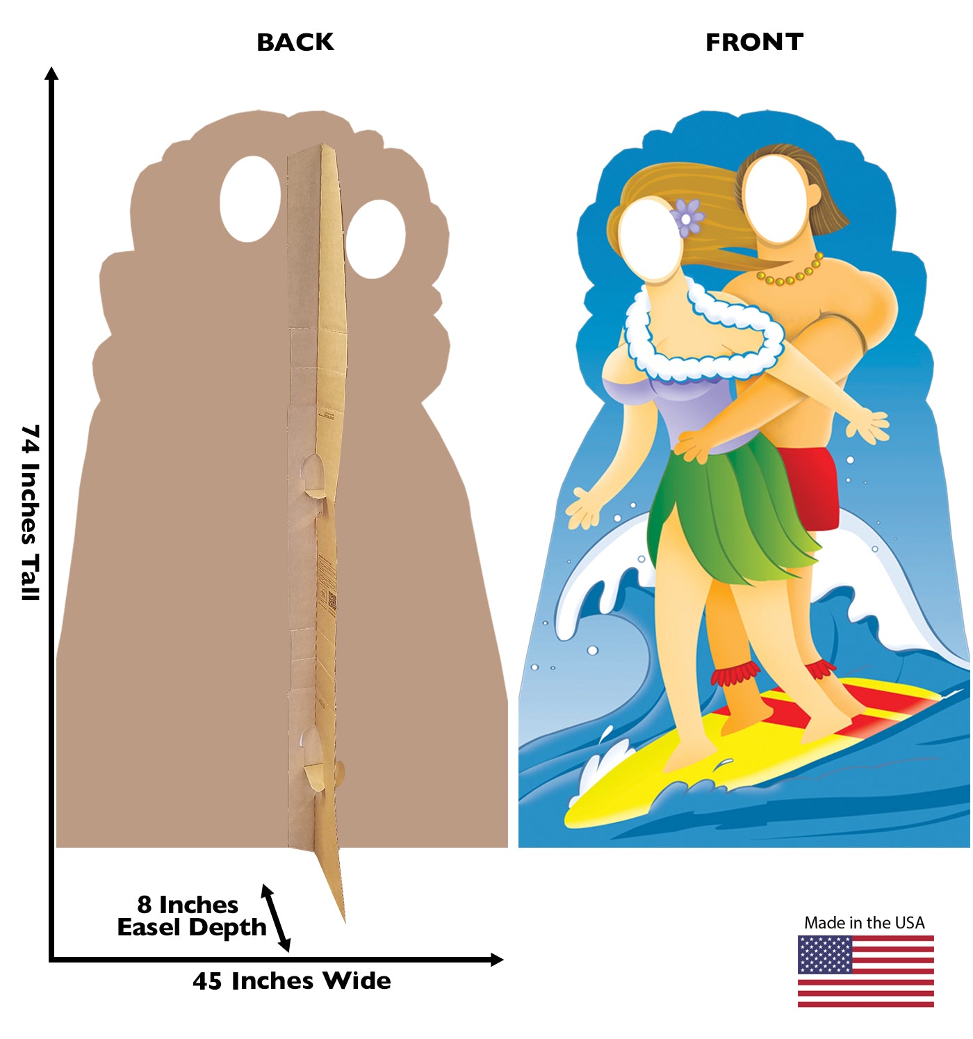 Life-size Surfer Couple Stand-in Cardboard Standup | Cardboard Cutout - All Cutouts