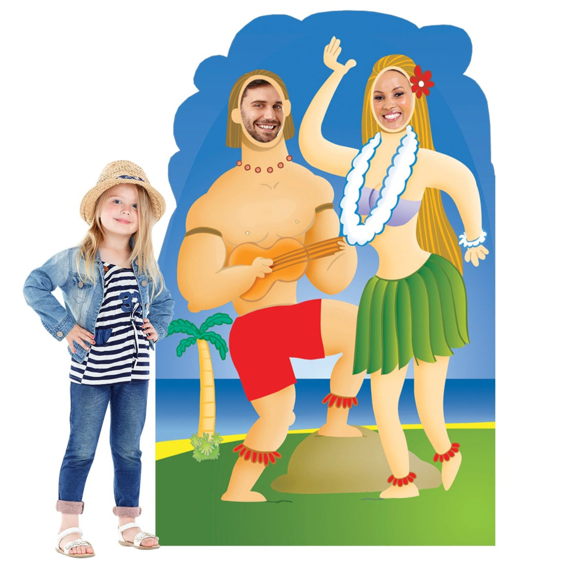 Life-size Hawaiians with Ukulele Stand-in Cardboard Cutout - All Cutouts
