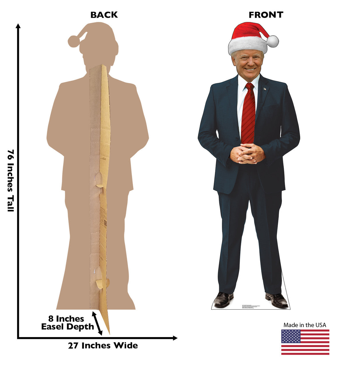 President Donald Trump Santa Hat Life-Size Cardboard Cutout - All Cutouts