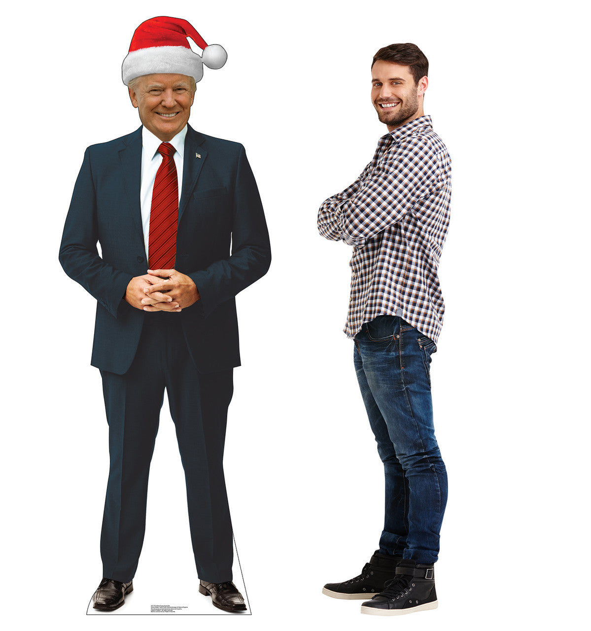 President Donald Trump Santa Hat Life-Size Cardboard Cutout - All Cutouts
