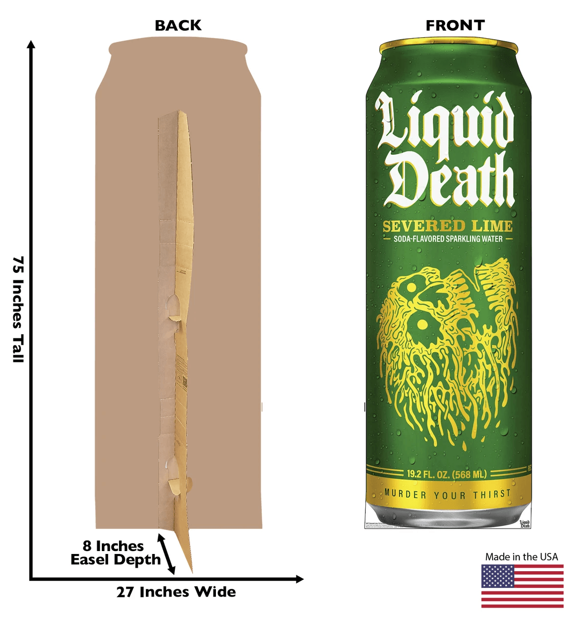 Life-Size Severed Lime 19.2 oz Can (Liquid Death) Cardboard Cutout - All Cutouts