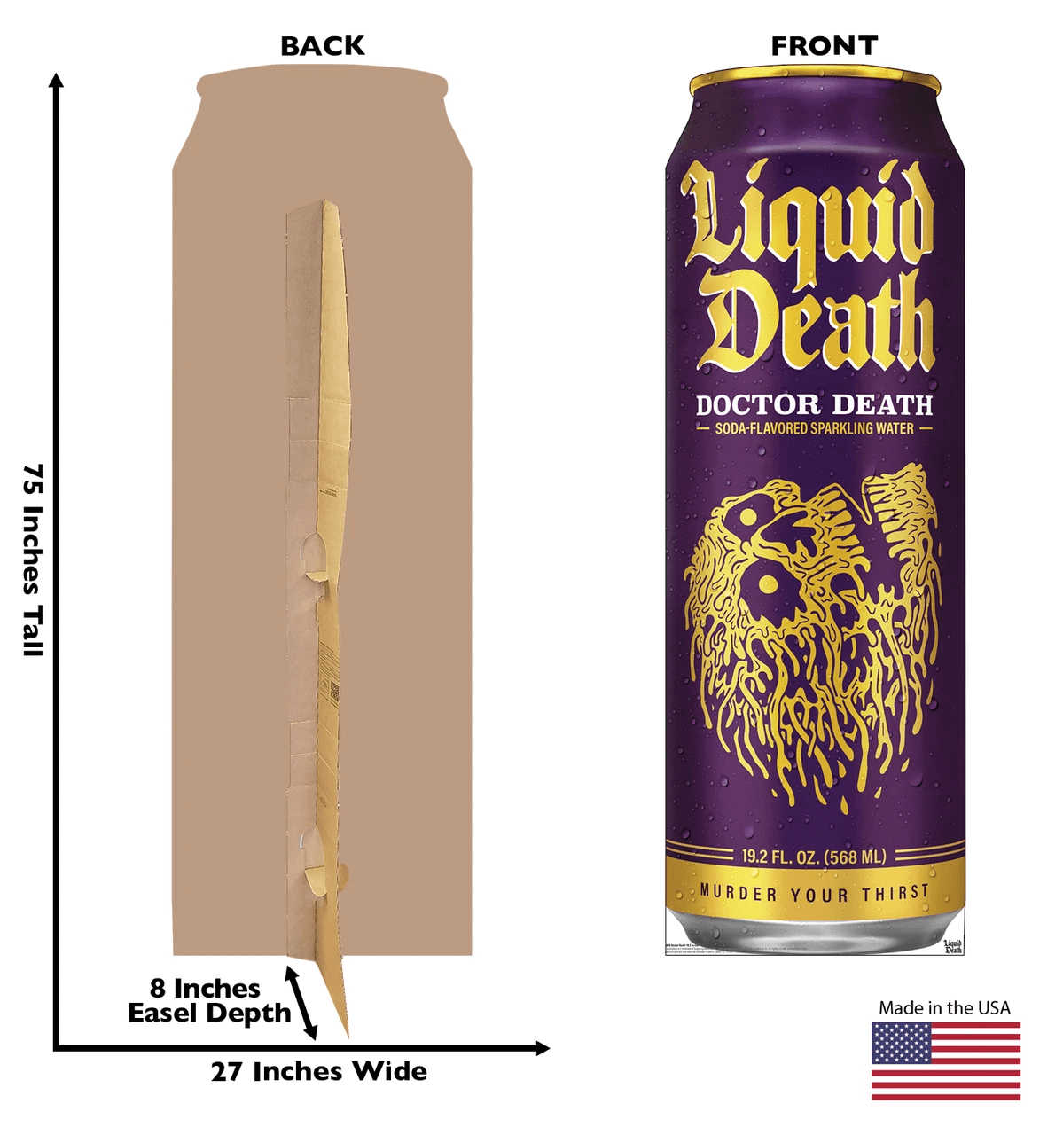 Life-Size Doctor Death 19.2 oz Can (Liquid Death) Cardboard Cutout - All Cutouts