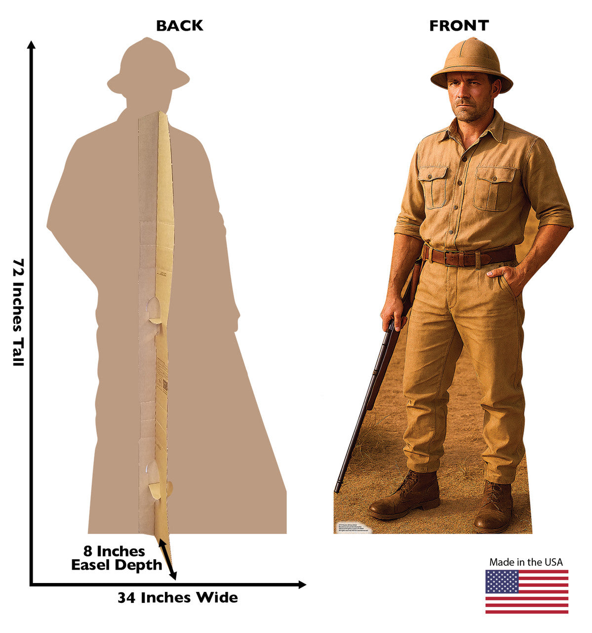 Life-Size Hunter African Safari Cardboard Cutout - All Cutouts