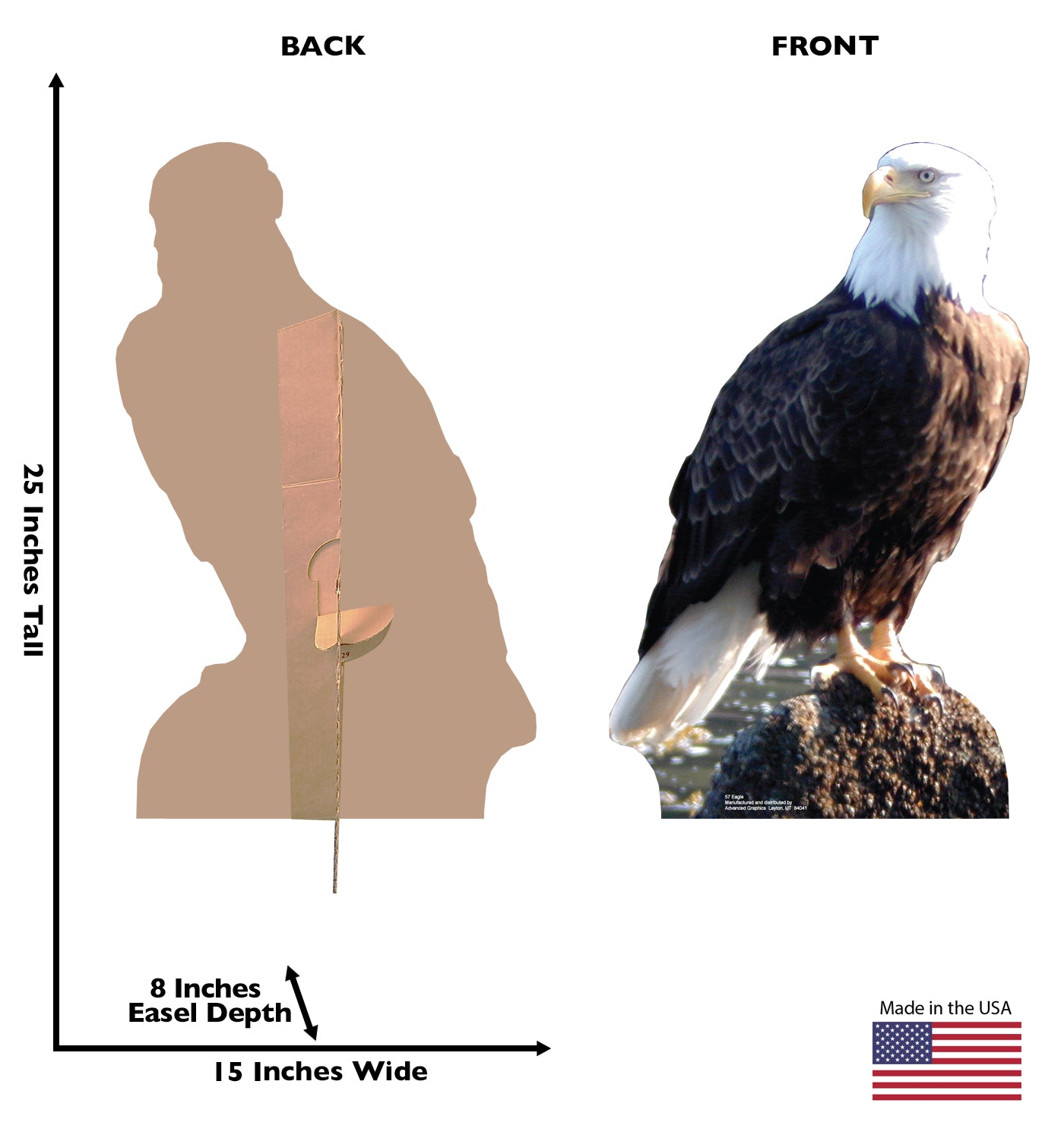 Life-size Bald Eagle Cardboard Cutout Standee - All Cutouts
