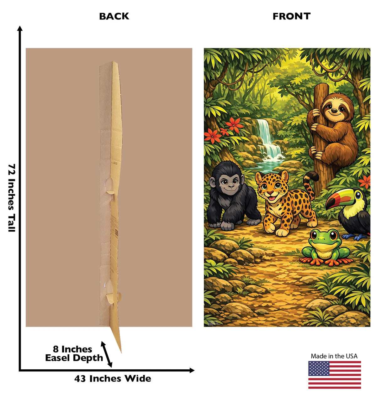 Life-Size Rainforest Jungle Animals Vacation Bible School Cardboard Cutout - All Cutouts