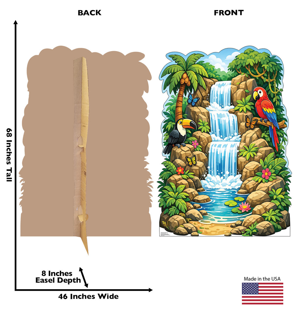 Life-Size Rain Forest Jungle Waterfall (Vacation Bible School) Cardboard Cutout - All Cutouts