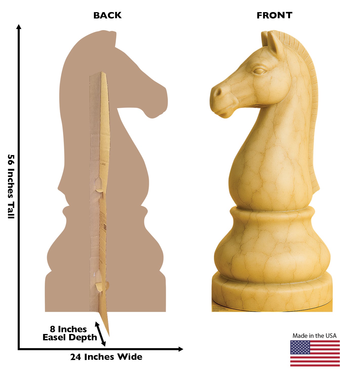 Life-Size Chess Knight White Cardboard Cutout