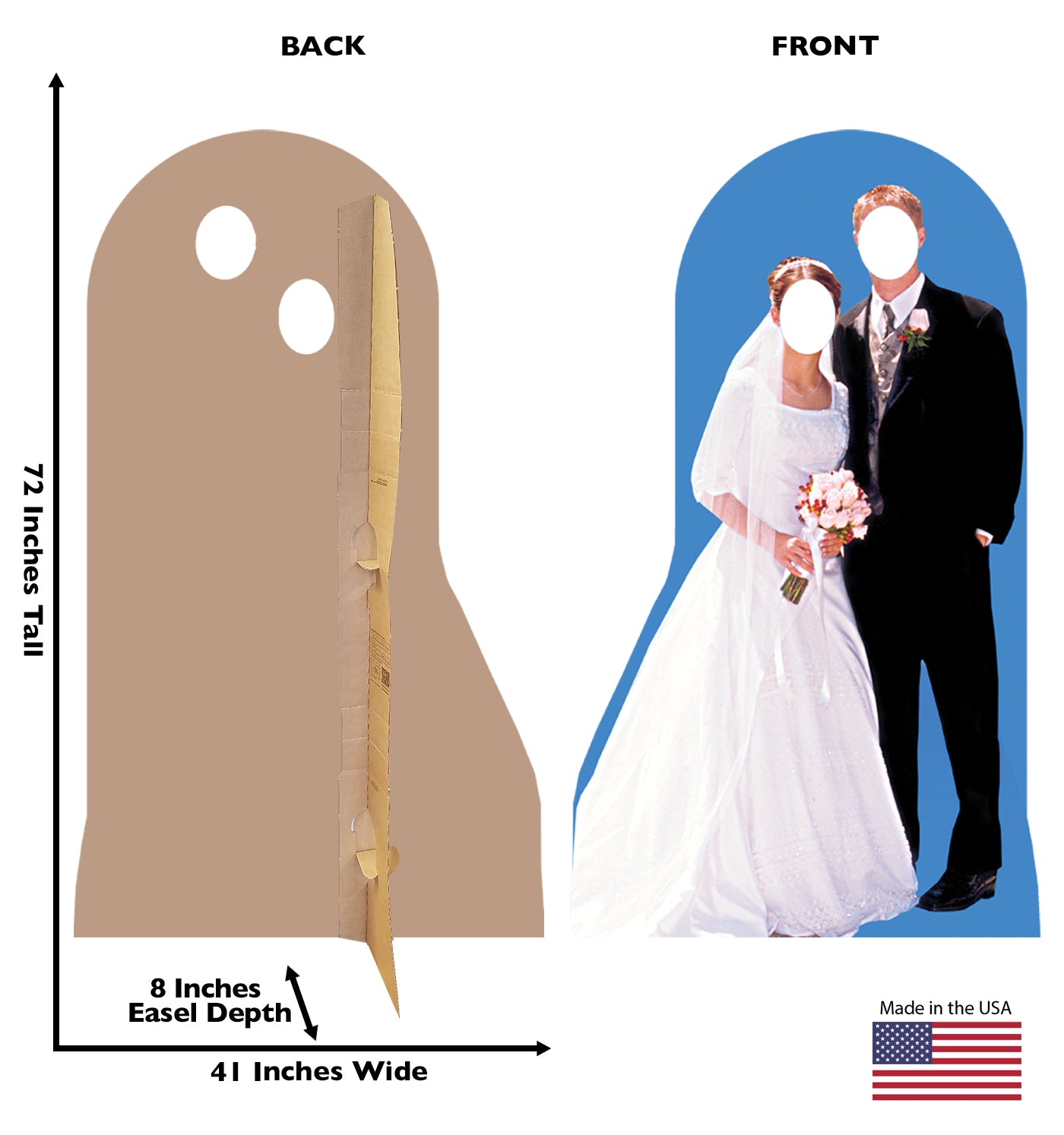 Life-size Bride and Groom Stand-In Cardboard Standup | Cardboard Cutout - All Cutouts