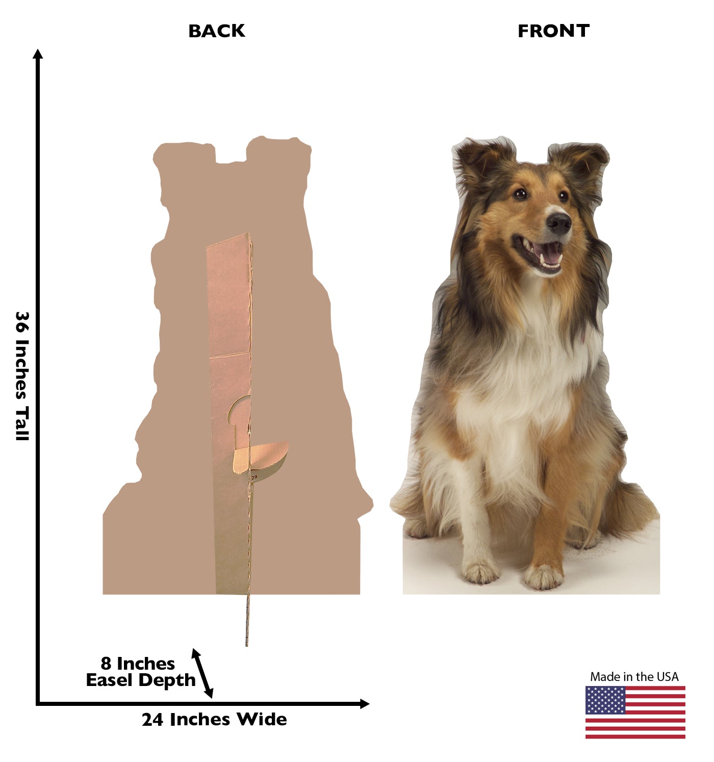 Life-size Collie Dog Cardboard Standup | Cardboard Cutout - All Cutouts