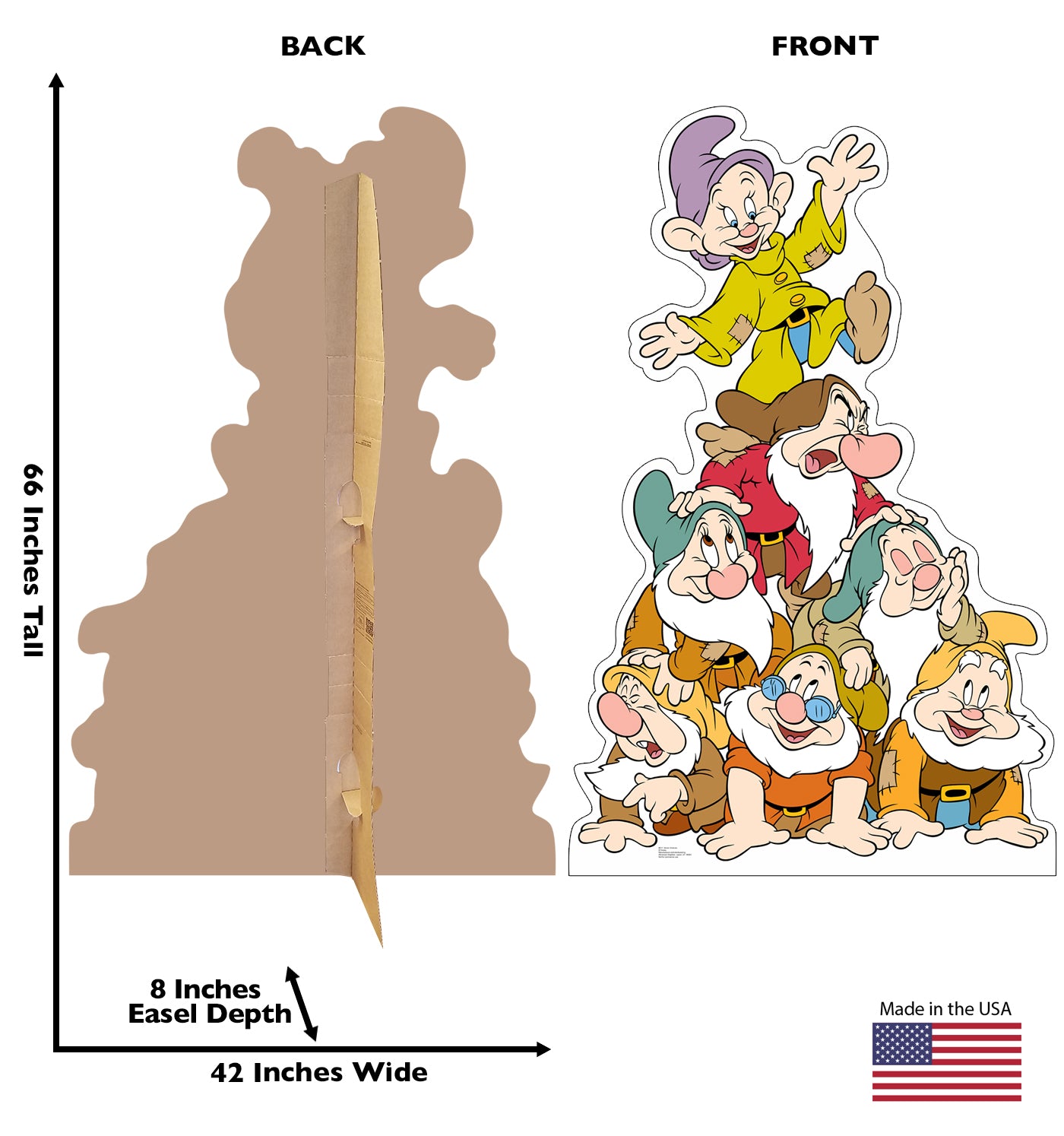Seven Dwarfs Group Life-Size Cardboard Cutout - All Cutouts