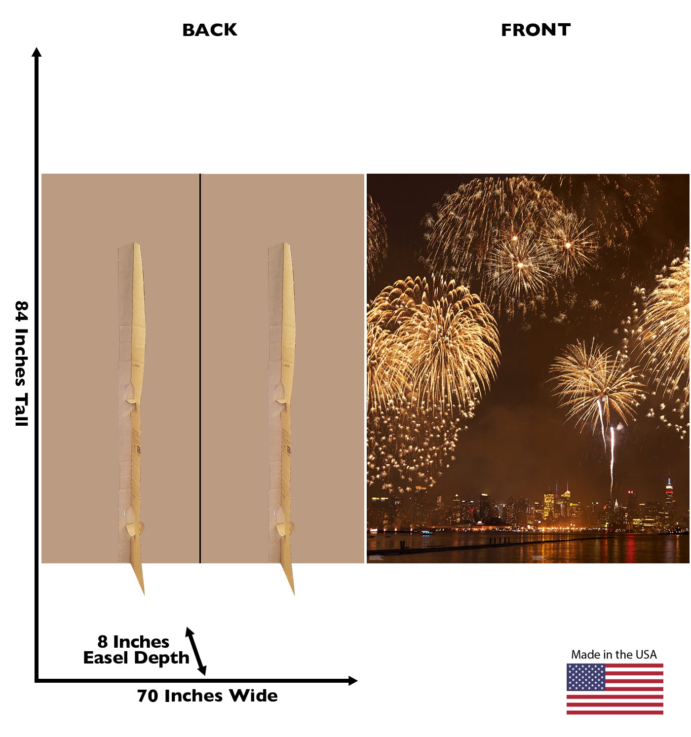4th of July Fireworks Cardboard Backdrop - All Cutouts