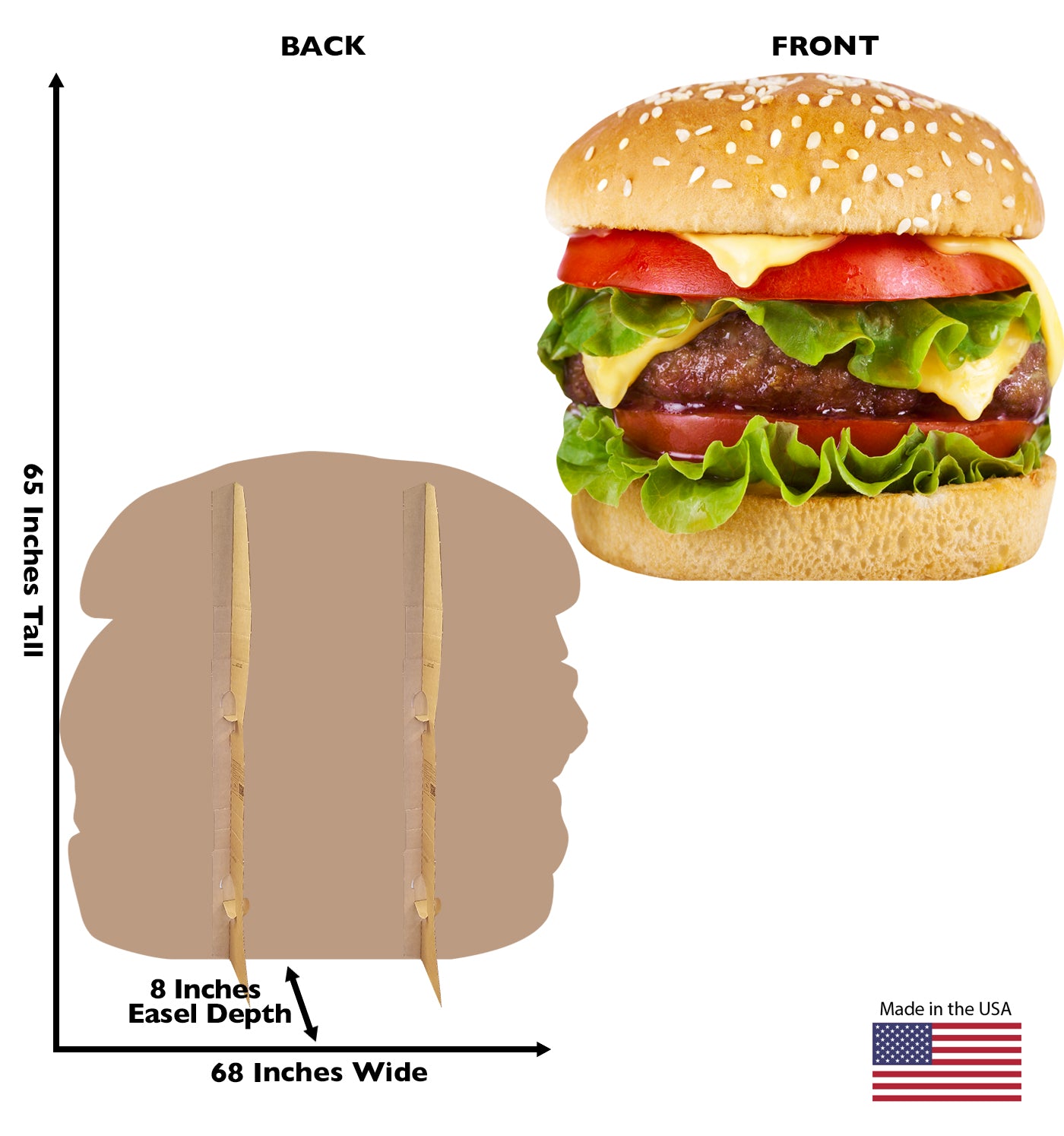 Cheeseburger Cardboard Standee - All Cutouts
