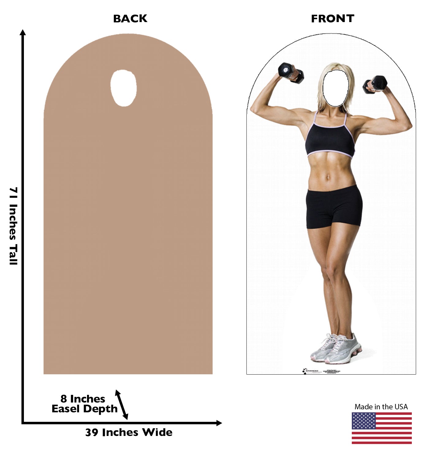 Muscle Woman Life-Size Stand-In Cardboard Cutout - All Cutouts