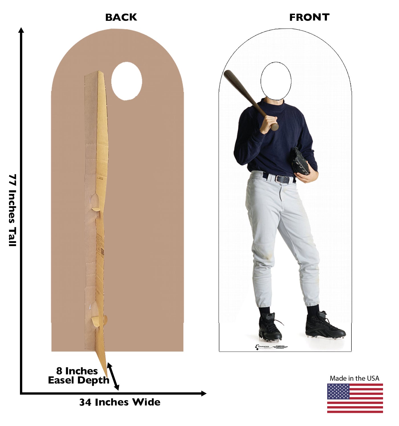 Life-size Baseball Stand-In Cardboard Cutout - All Cutouts