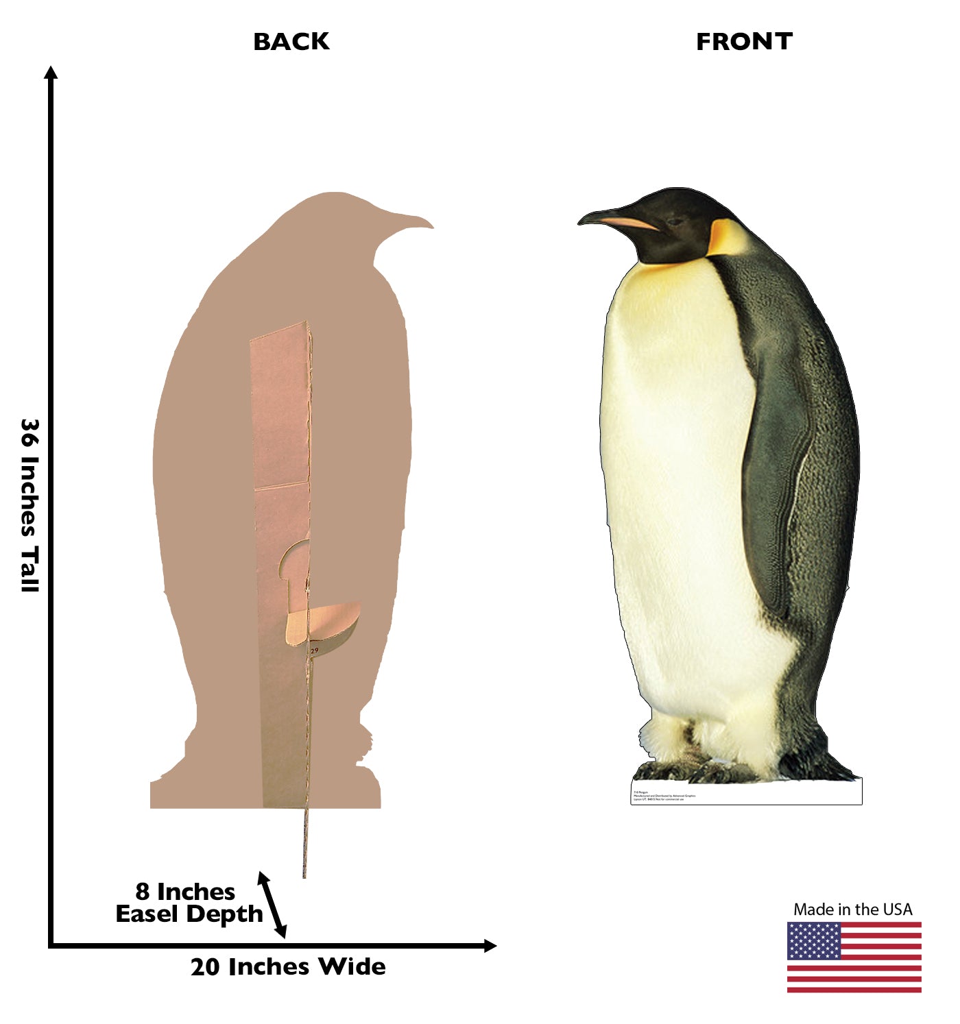 Life-size King Penguin Cardboard Cutout Standup - All Cutouts