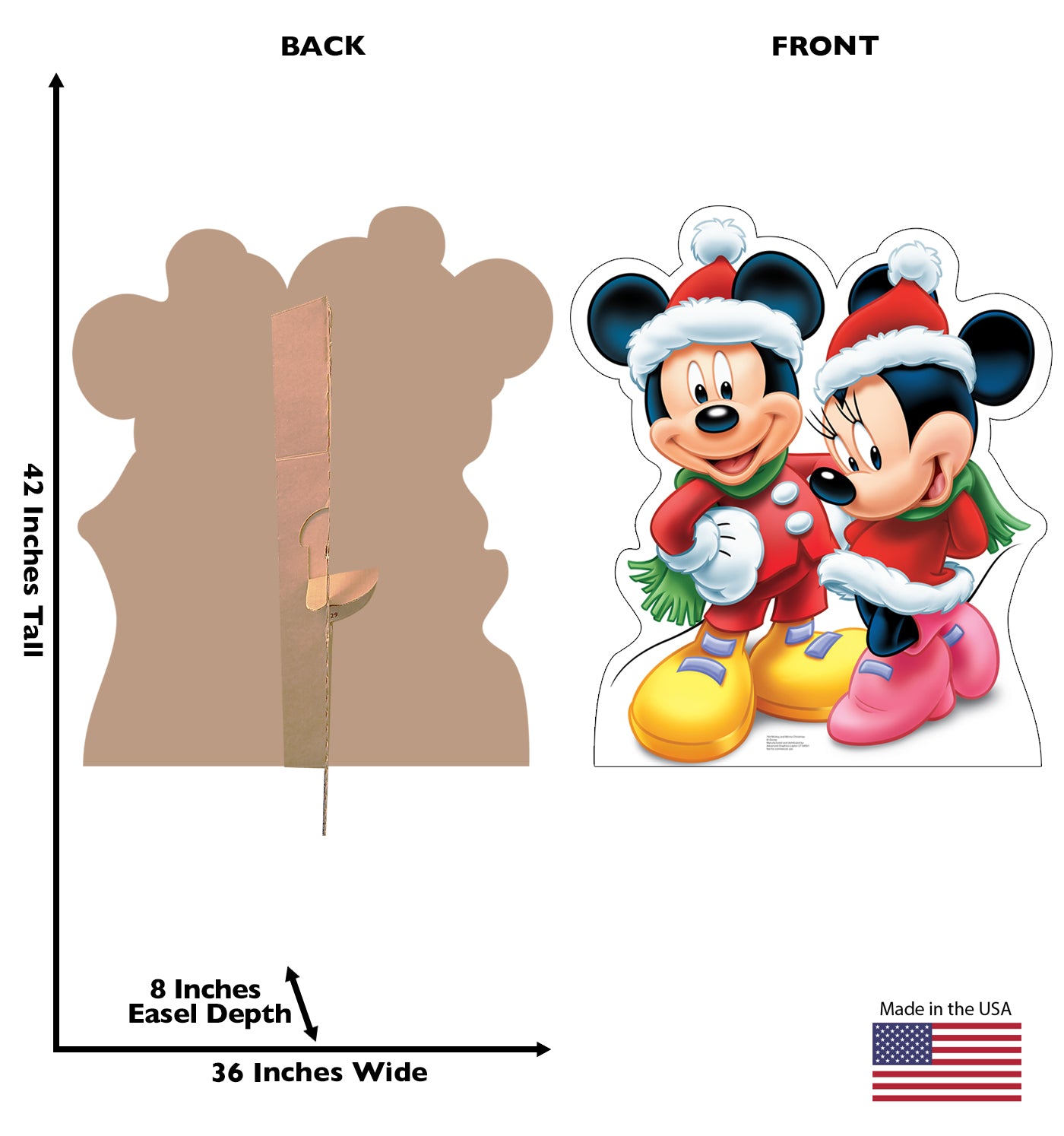 Life-size Mickey & Minnie Christmas Cardboard Standup - All Cutouts