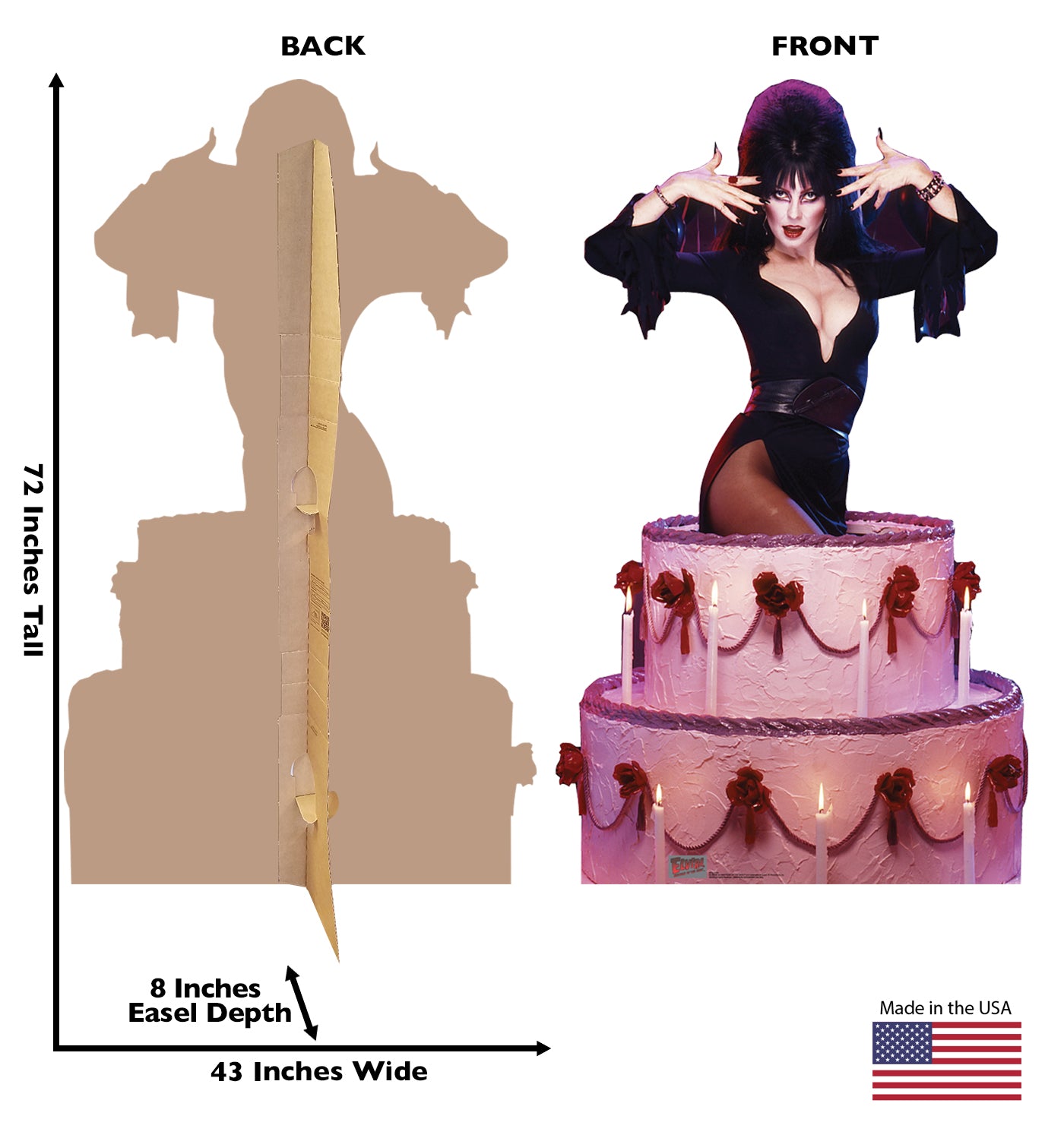 Life-size Elvira - Cake Cardboard Standup - All Cutouts