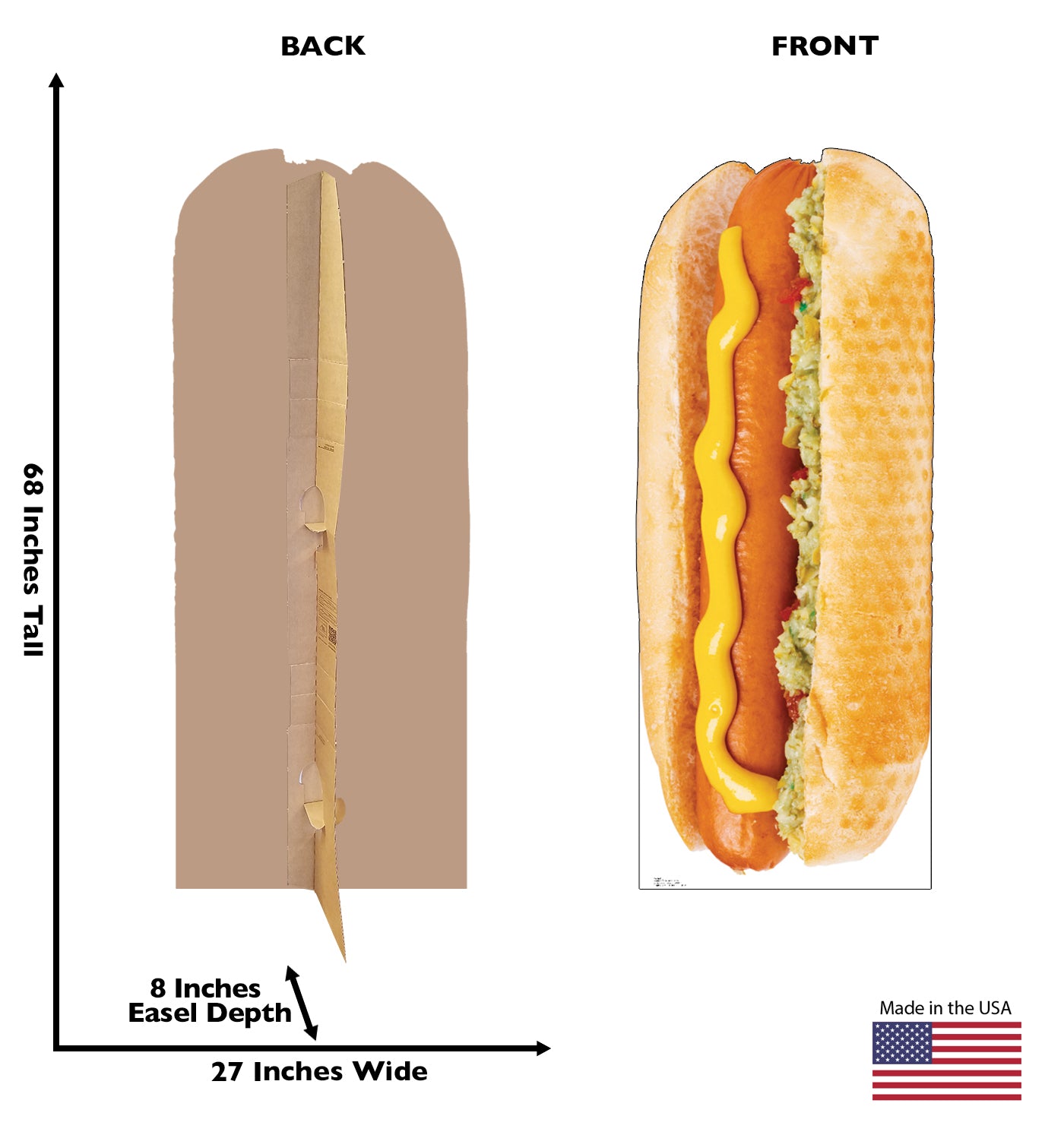 Life-size Hot Dog Cardboard Standup - All Cutouts