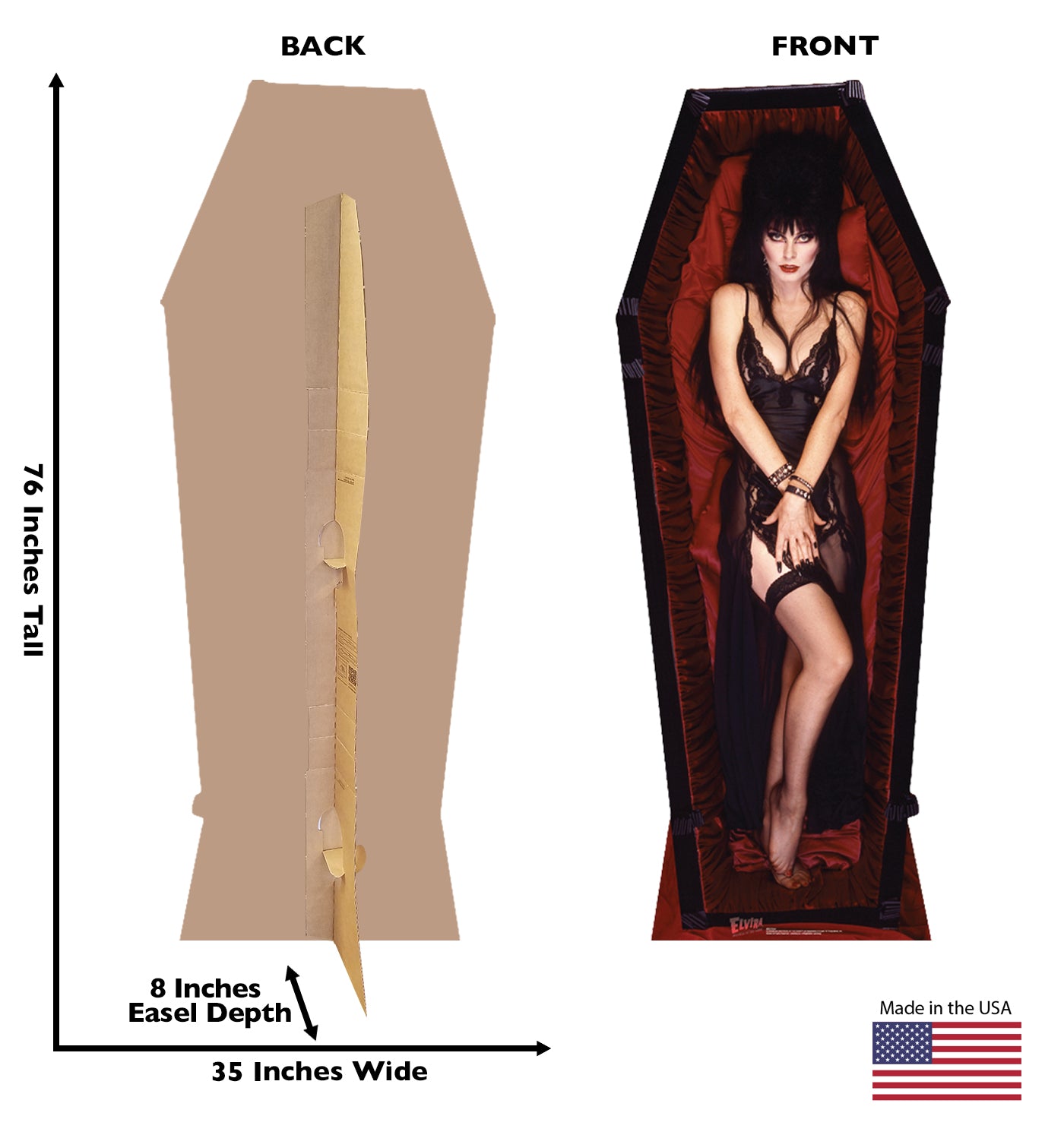 Life-size Elvira Coffin Cardboard Cutout - All Cutouts