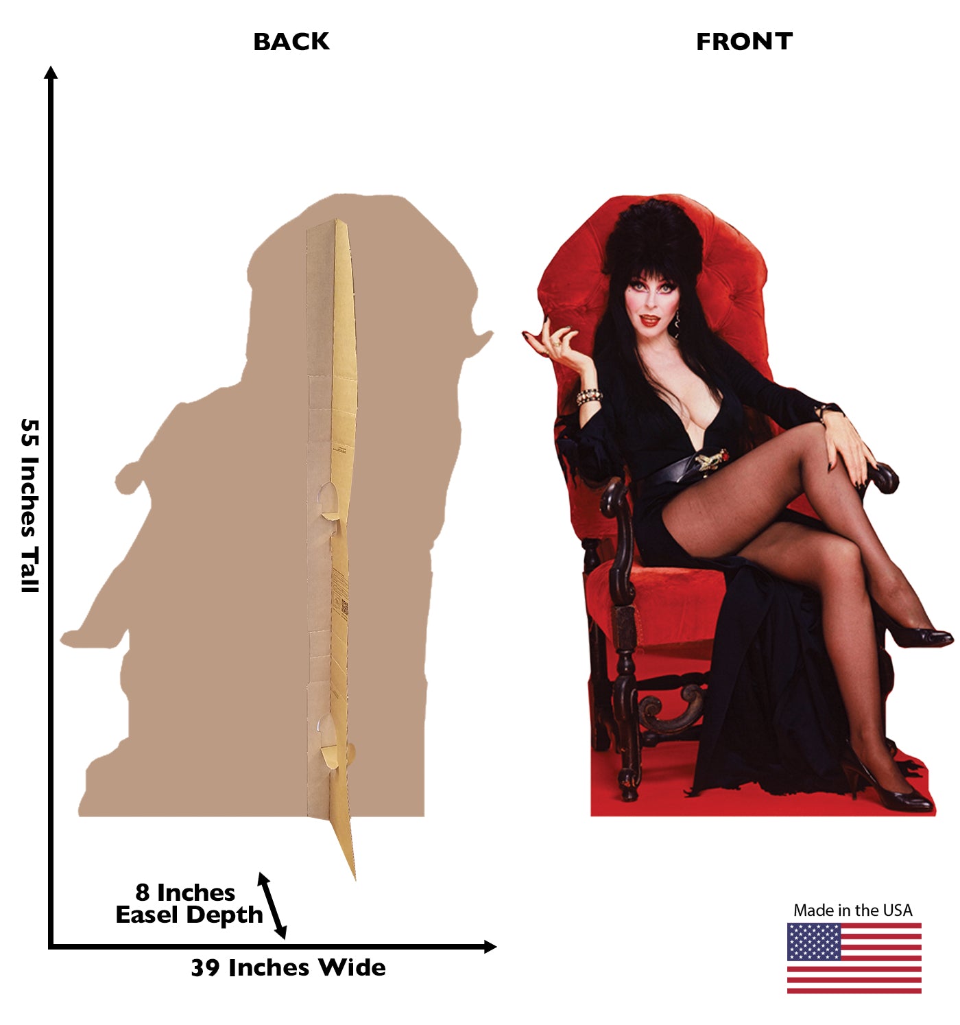 Life-size Elvira - Chair Cardboard Standup - All Cutouts