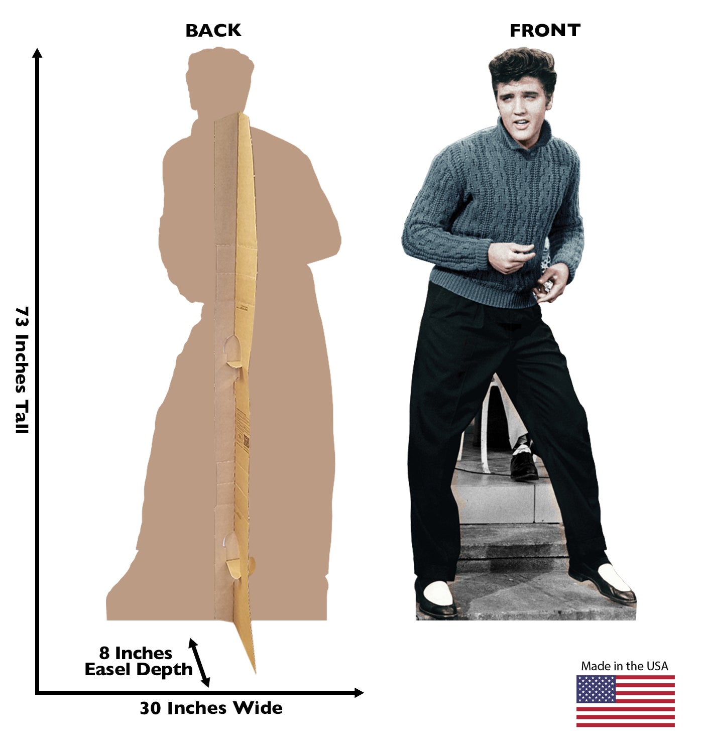 Life-size Elvis Blue Sweater Cardboard Cutout - All Cutouts