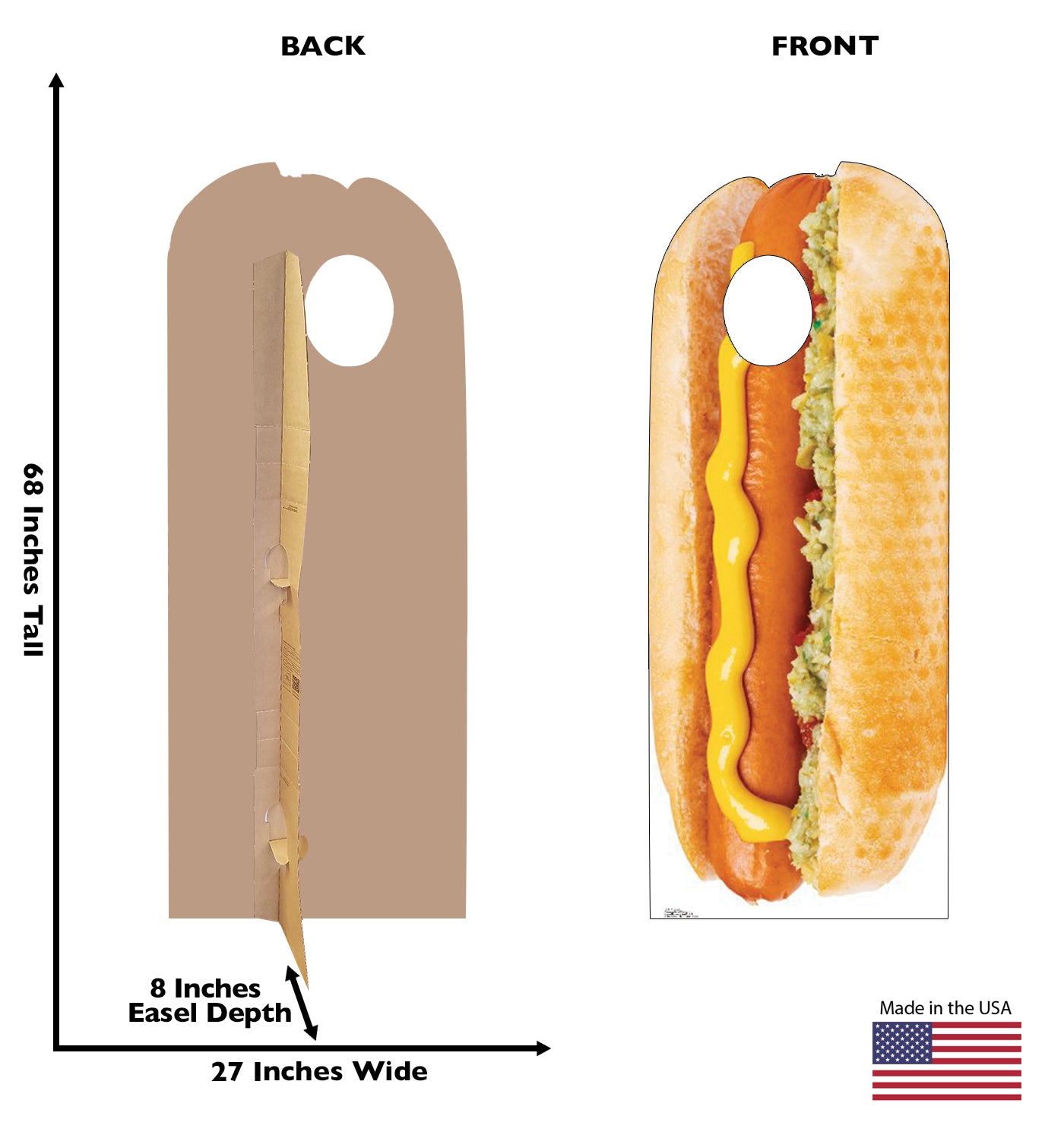 Life-size Hot Dog Standin Cardboard Standup - All Cutouts