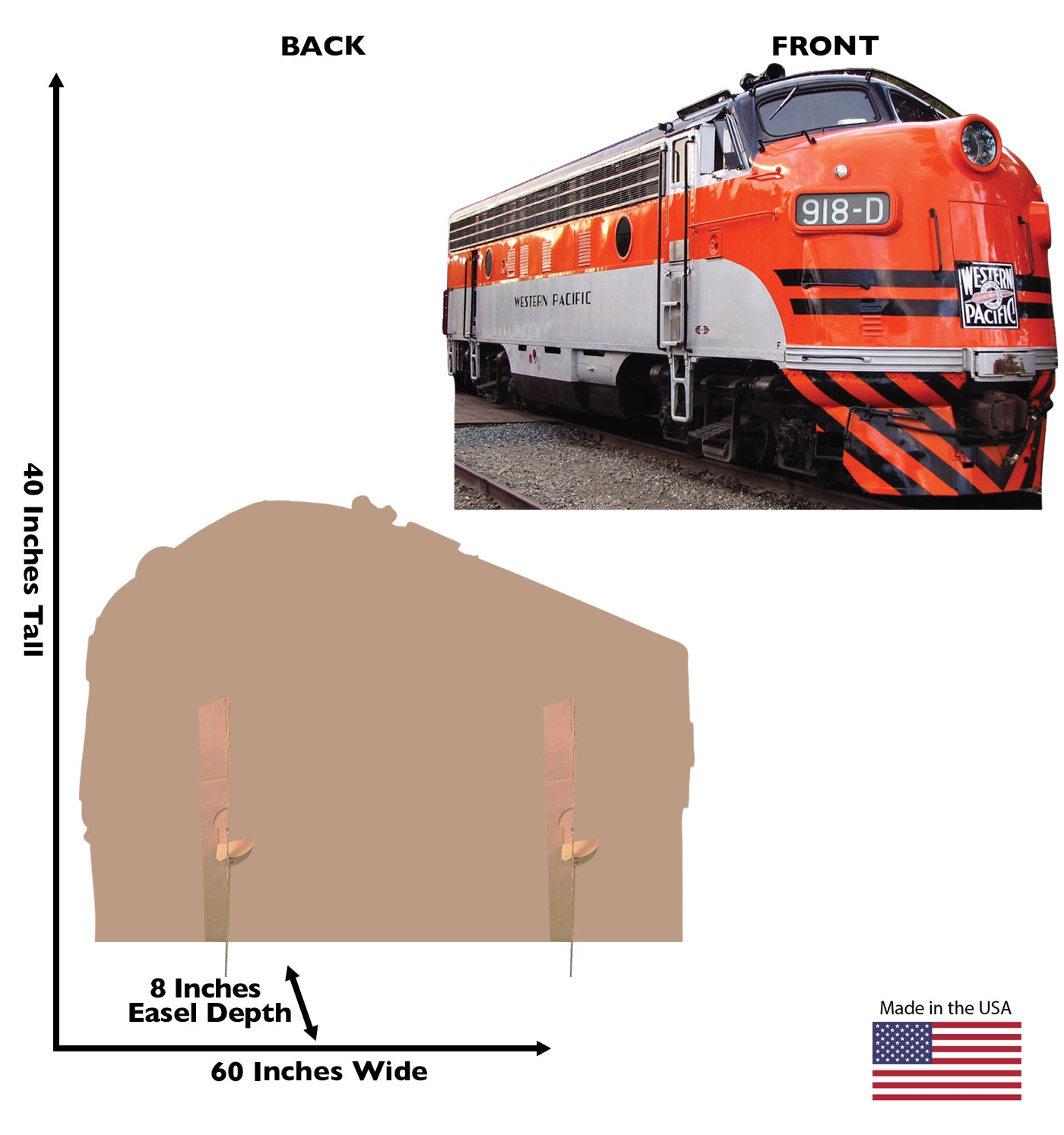 Life-size WP 918D Train Cardboard Standup - All Cutouts