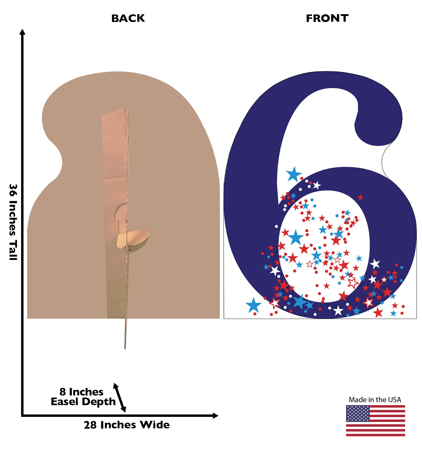 Life-size Number 6 Cardboard Standup | Cardboard Cutout - All Cutouts