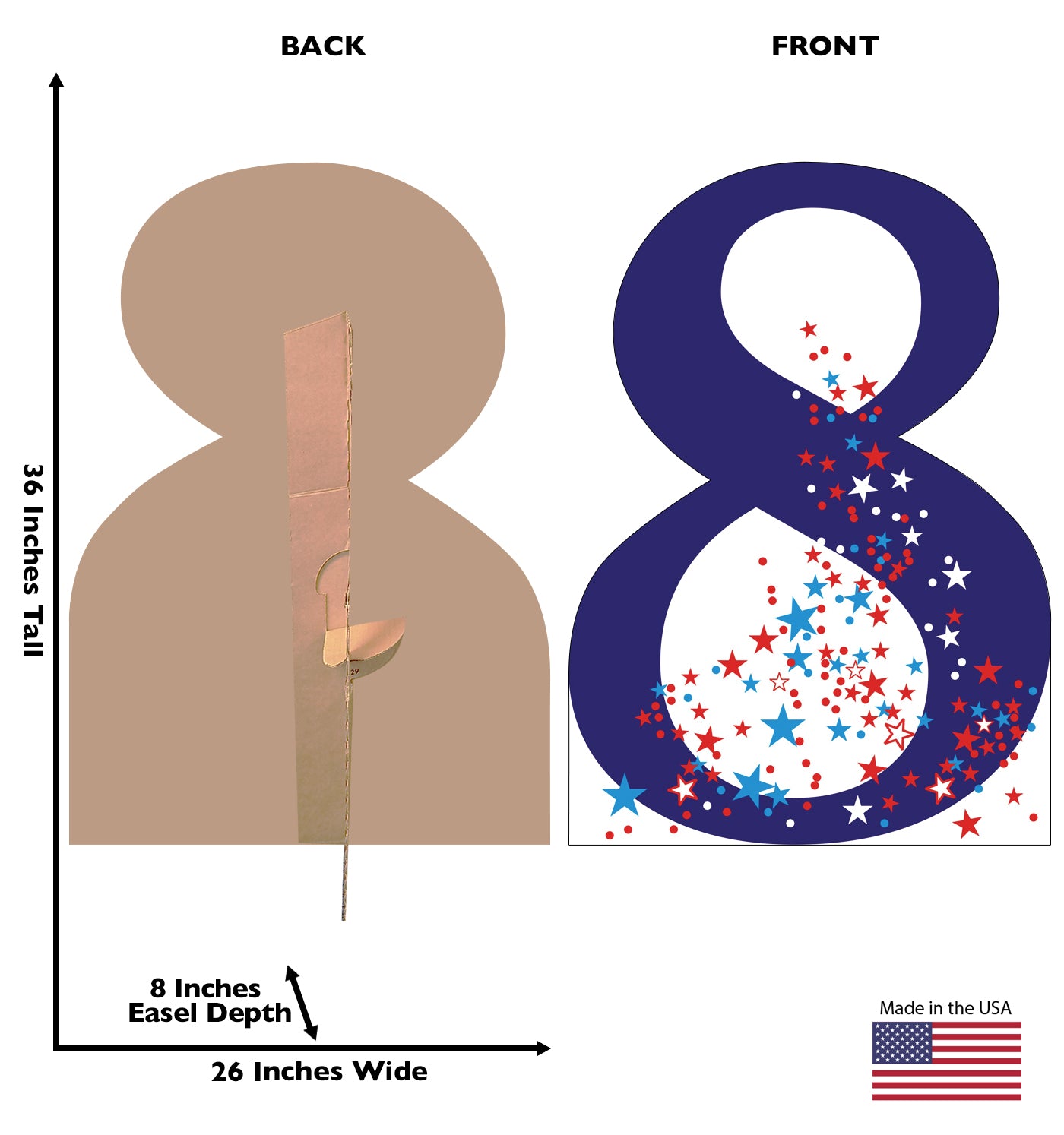 Life-size Number 8 Stars Cardboard Cutout - All Cutouts