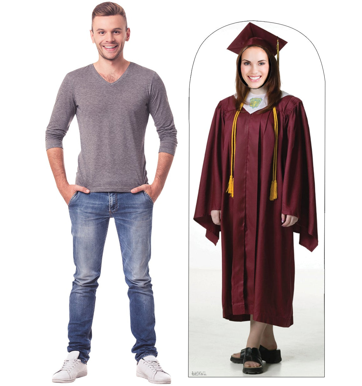 Life-size Female Graduate Red Cap and Gown Cardboard Cutout - All Cutouts