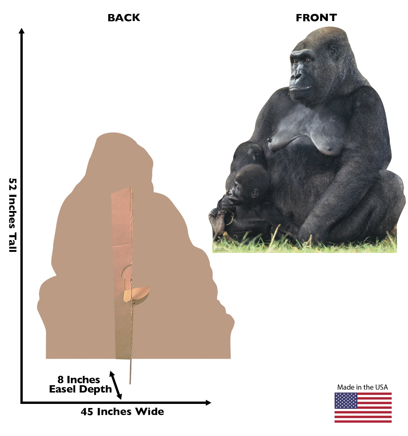 Life-size Mother and Child Gorillas Cardboard Cutout - All Cutouts