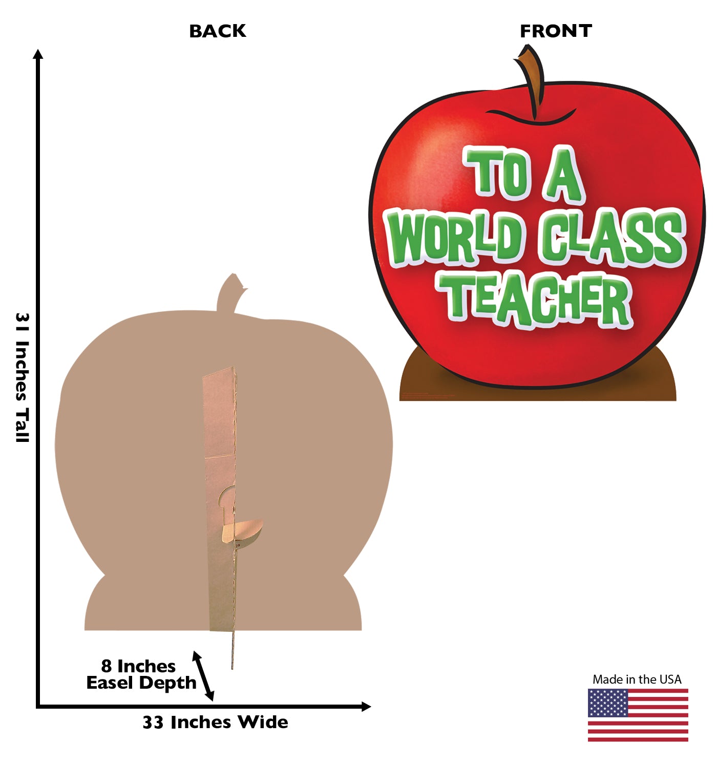 Life-size Teacher's Appreciation Apple Cardboard Standup | Cardboard Cutout - All Cutouts