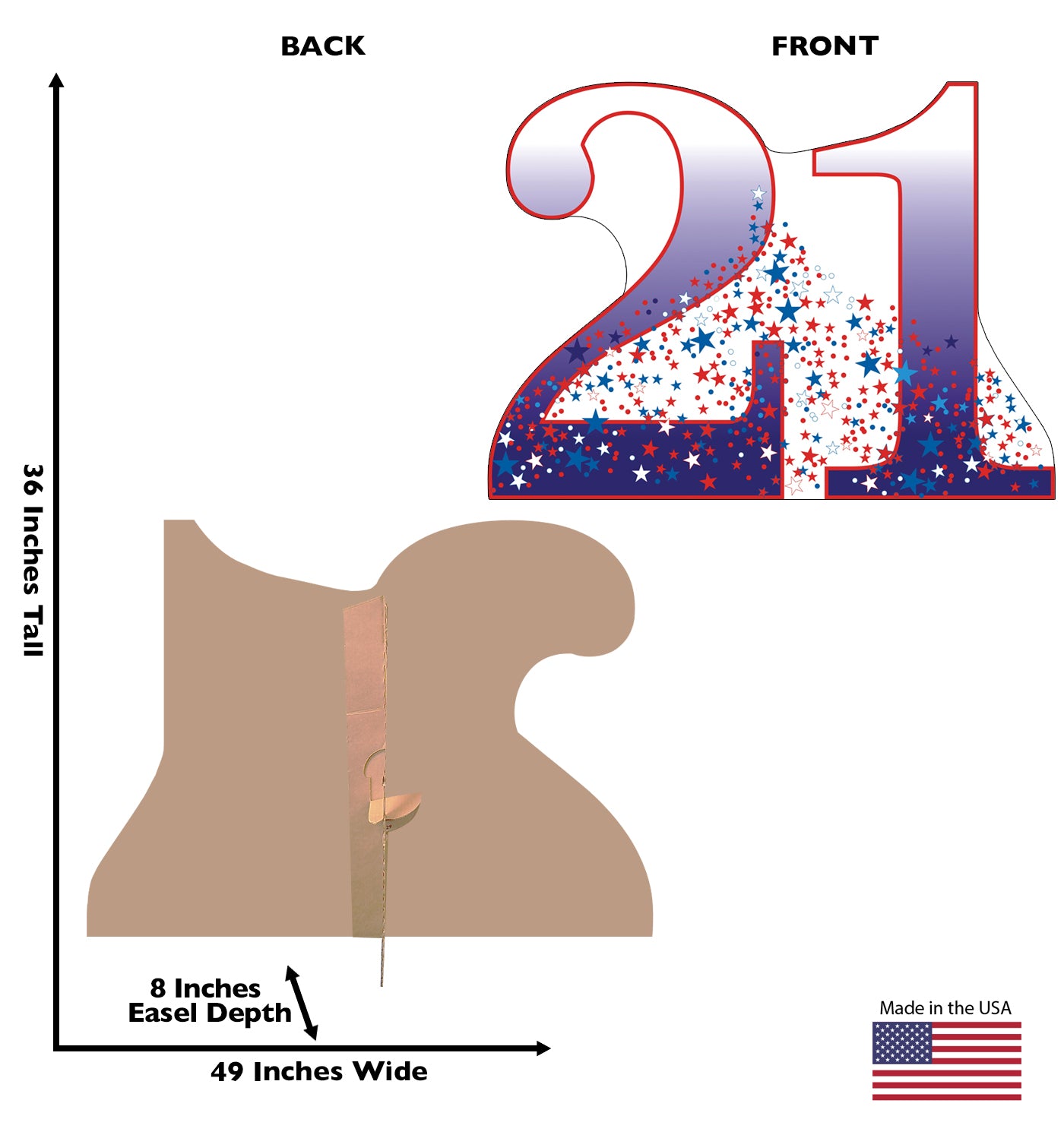 Life-size Number 21 Cardboard Standup | Cardboard Cutout - All Cutouts