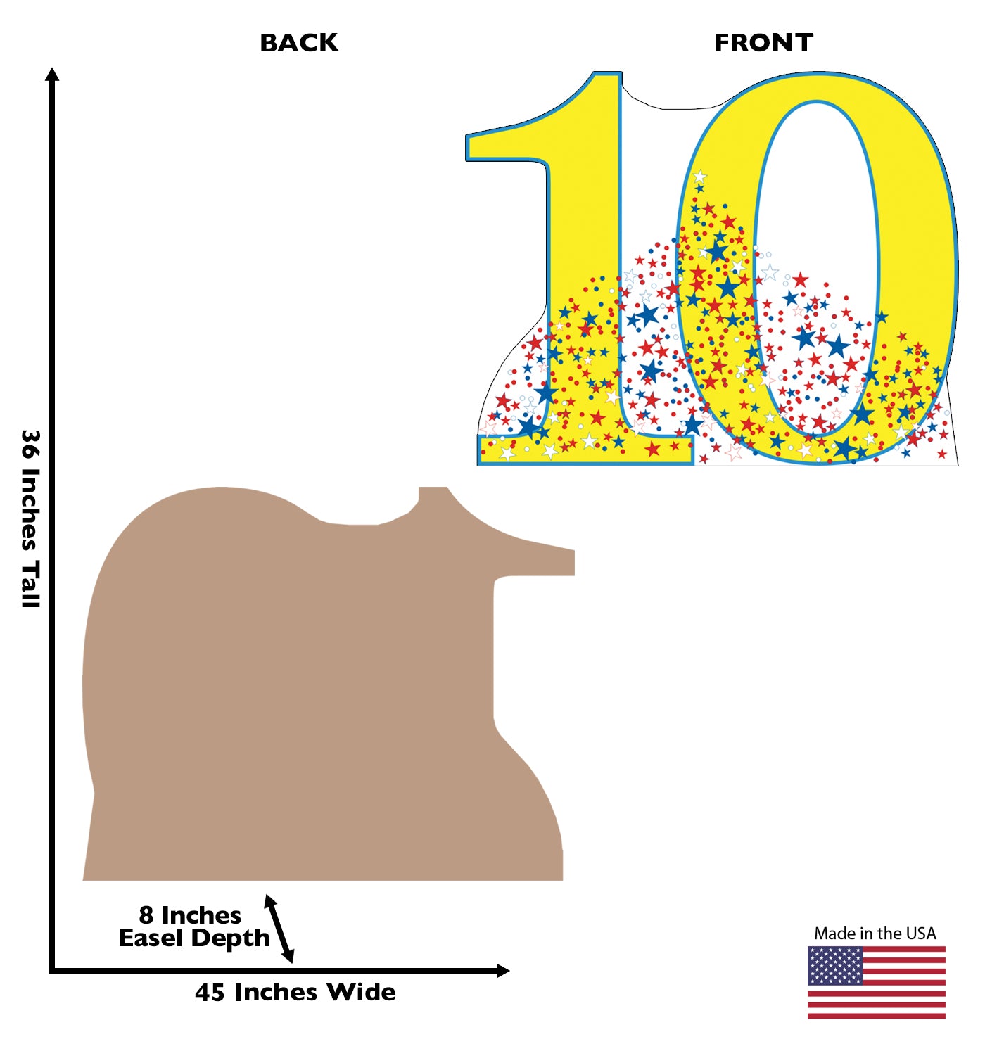 Life-size Number 10 Cardboard Standup - All Cutouts