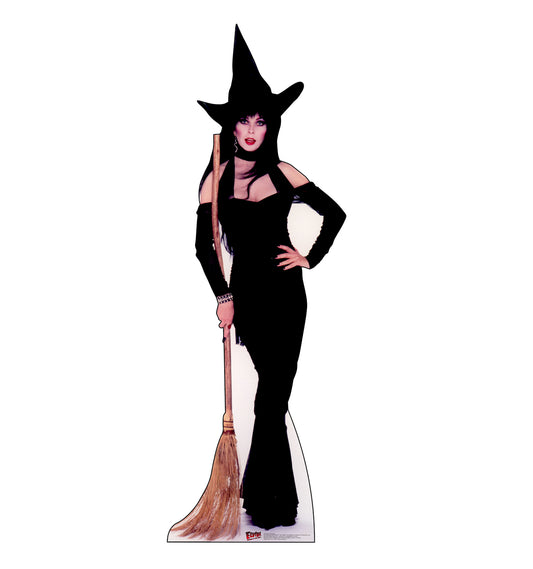 Life-size Elvira with Broom Cardboard Cutout - All Cutouts
