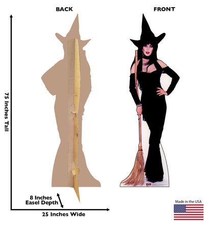 Life-size Elvira with Broom Cardboard Cutout - All Cutouts